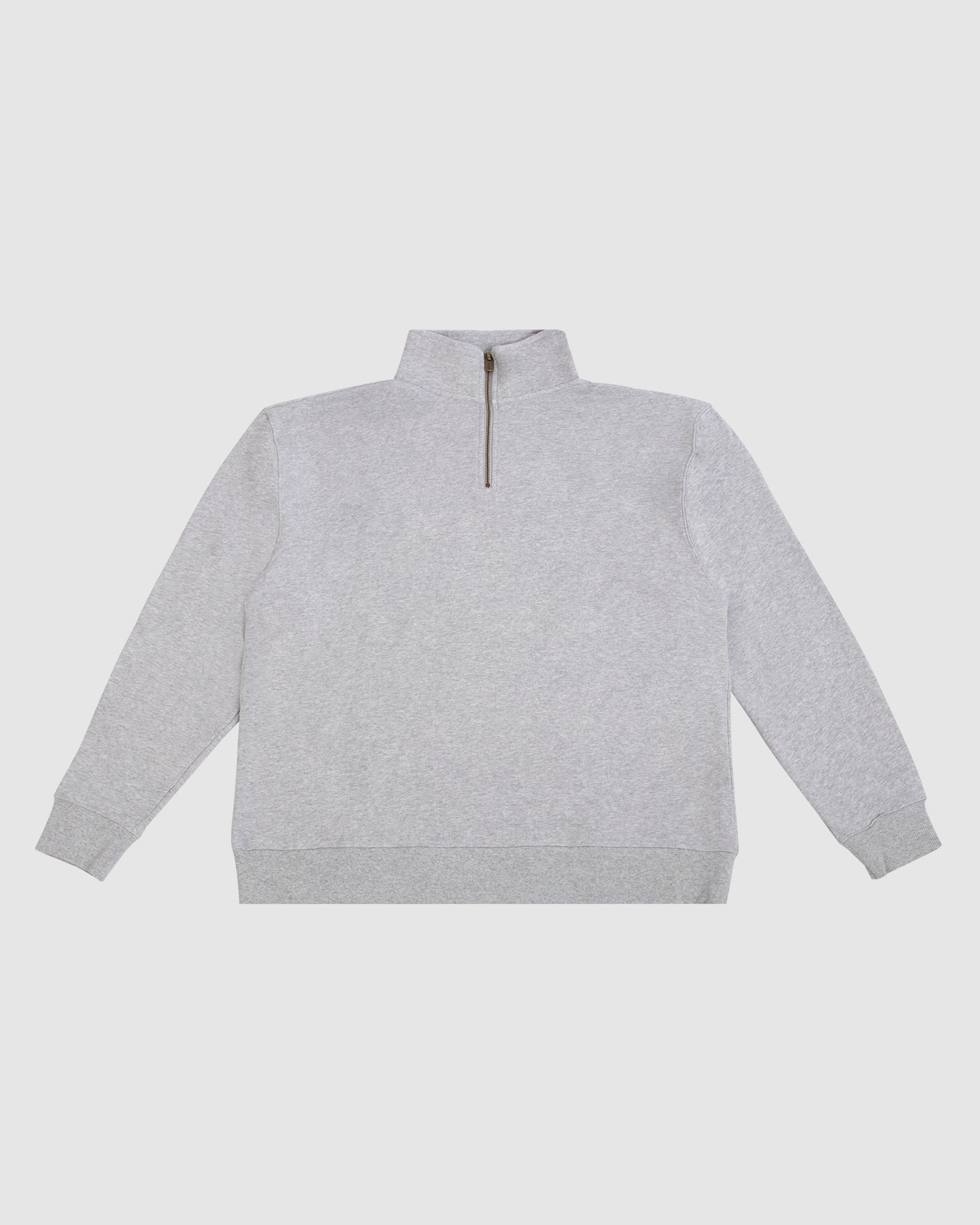 Unisex Quarter Zip Jumper Grey Marle