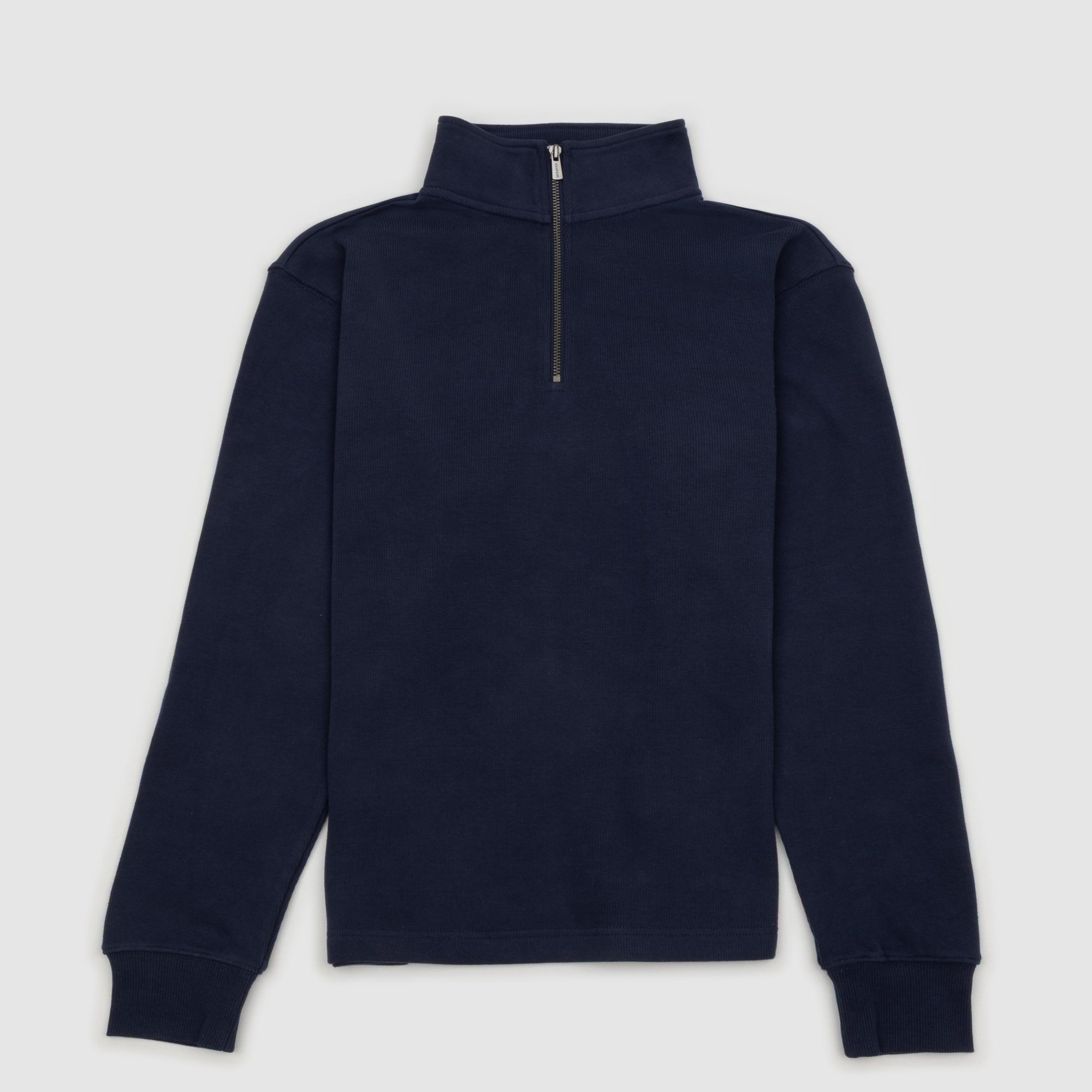 Womens Ribbed Quarter Zip Navy