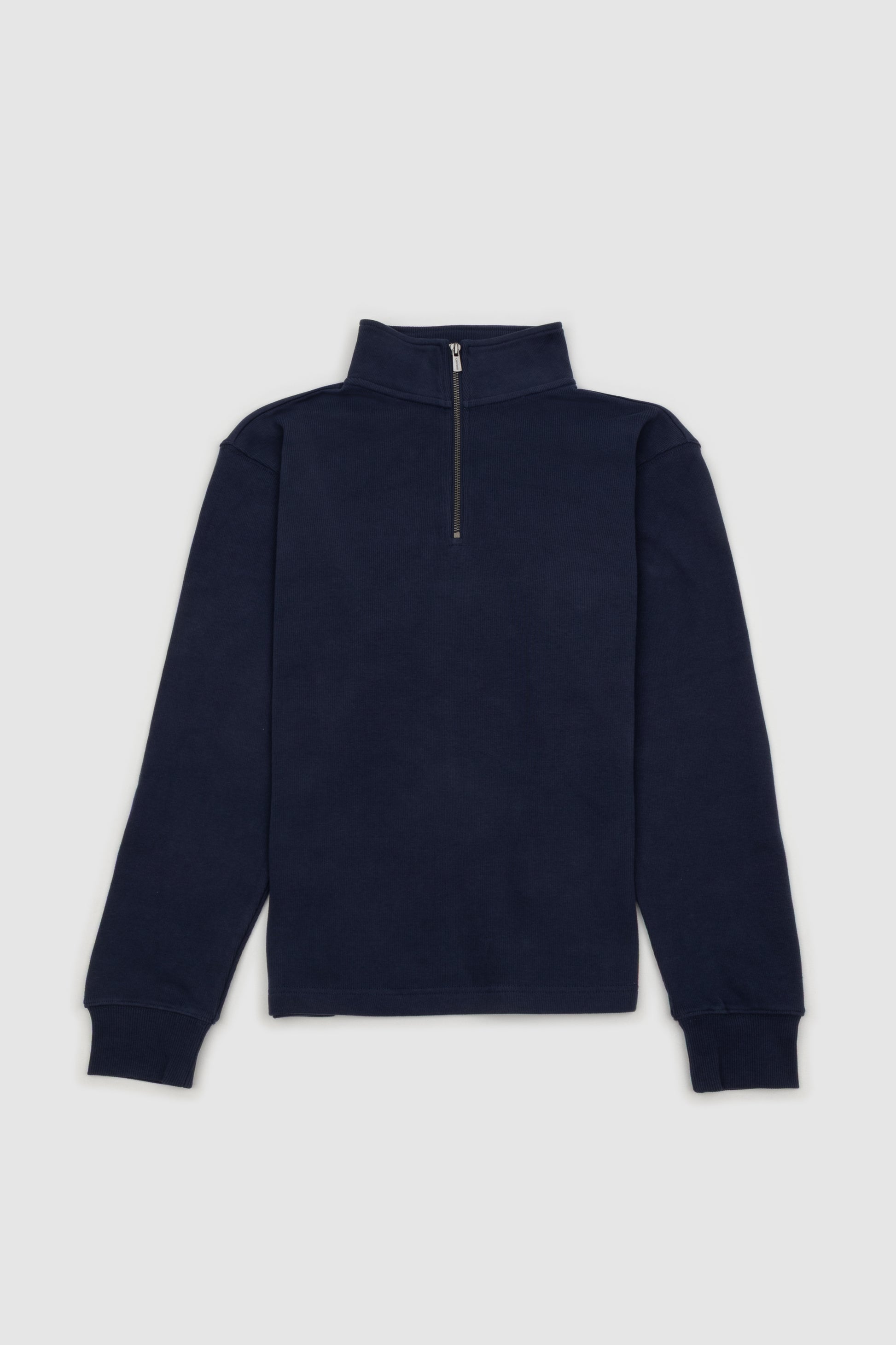 Womens Ribbed Quarter Zip Navy