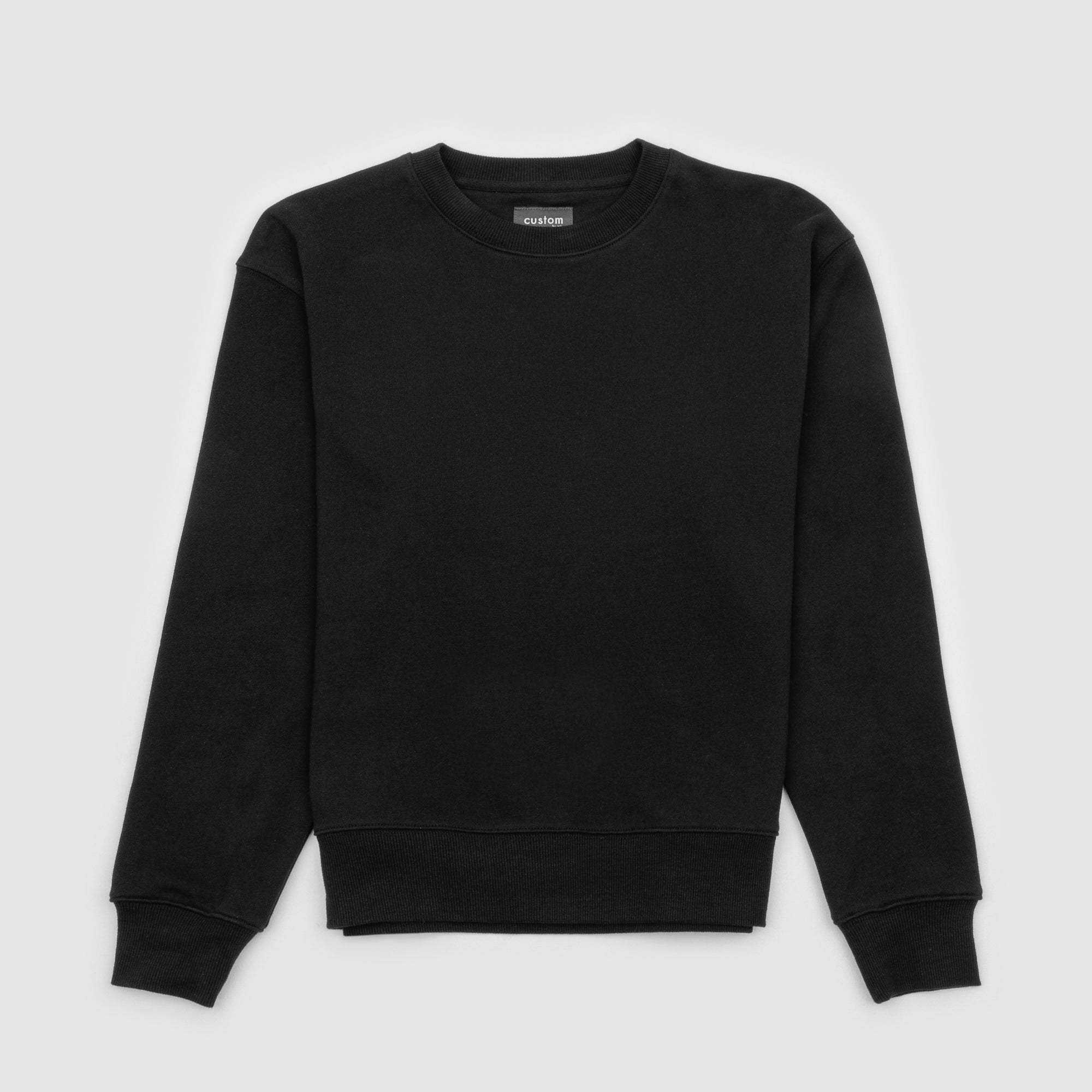 Unisex French Terry Crew Neck Jumper Black