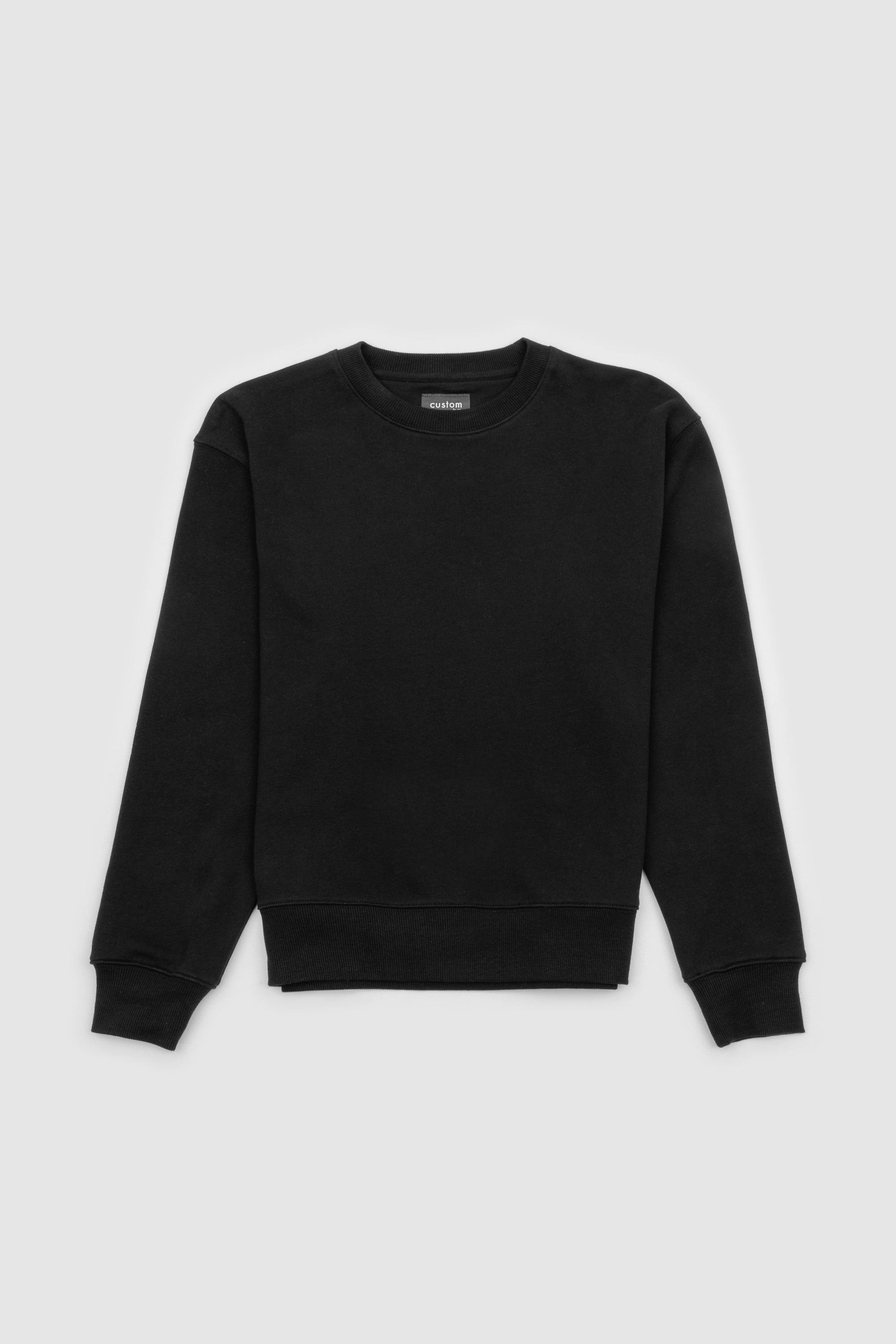 Unisex French Terry Crew Neck Jumper Black