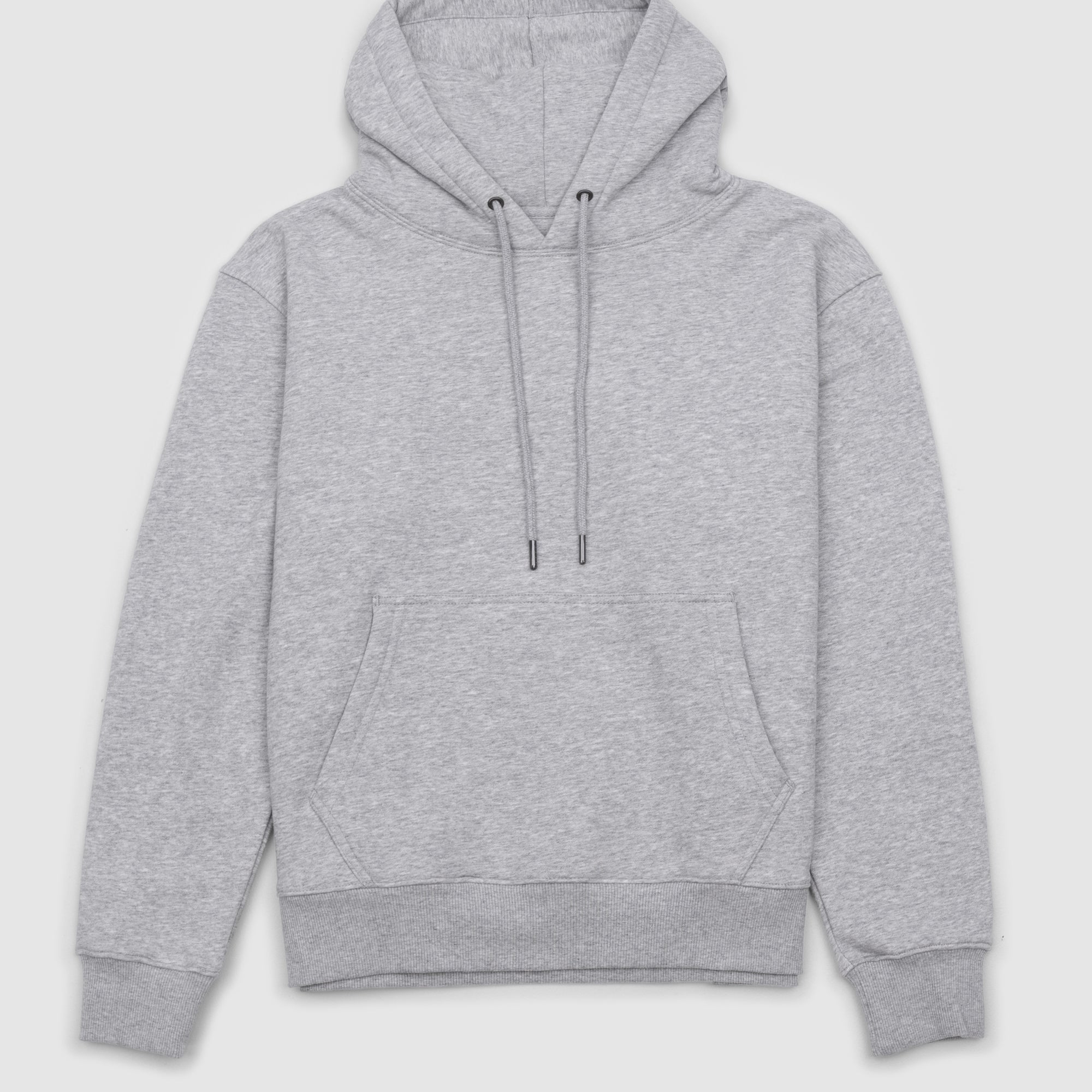 Unisex Fleece Drawstring Hoodie Grey Marle