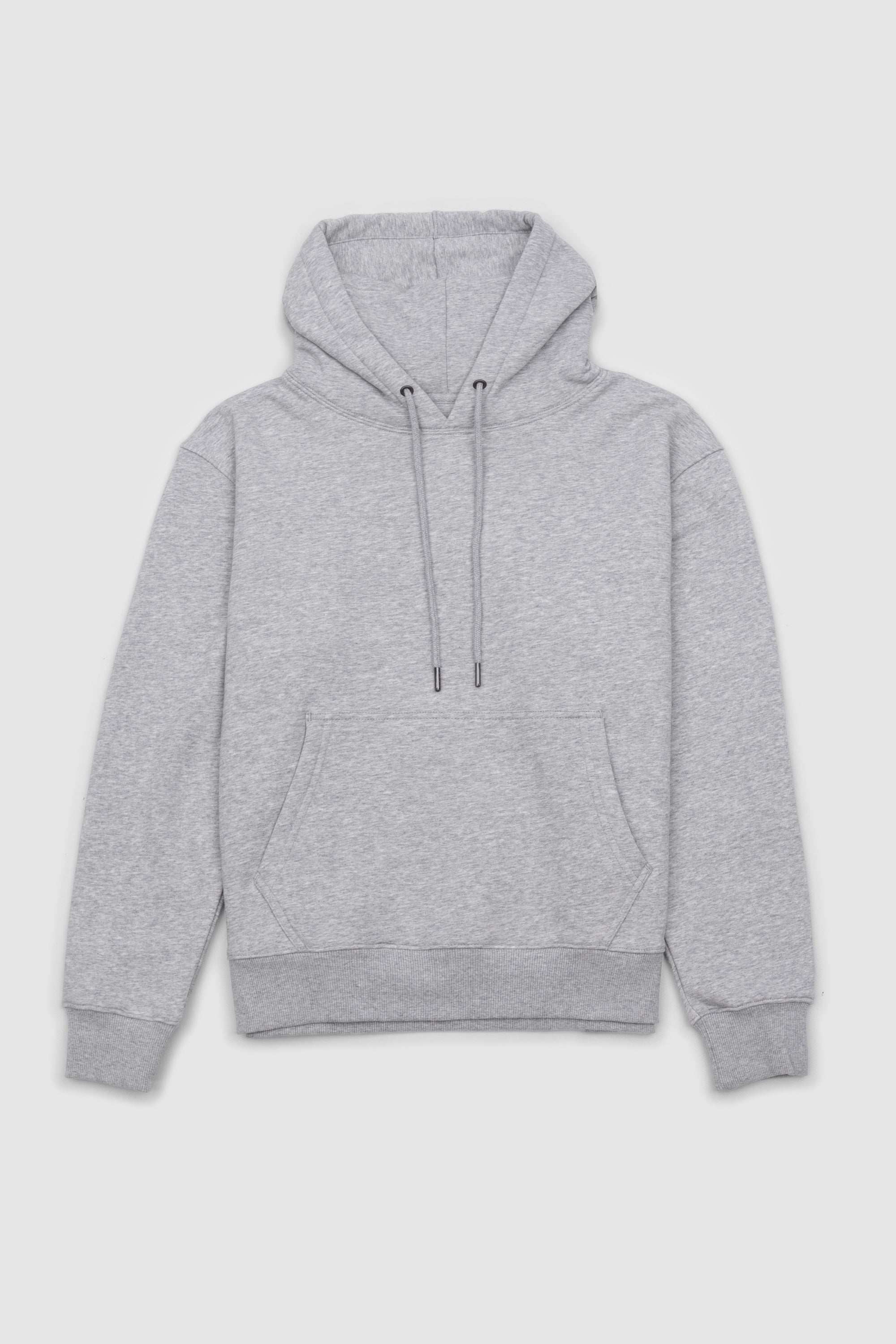 Unisex Fleece Drawstring Hoodie Grey Marle