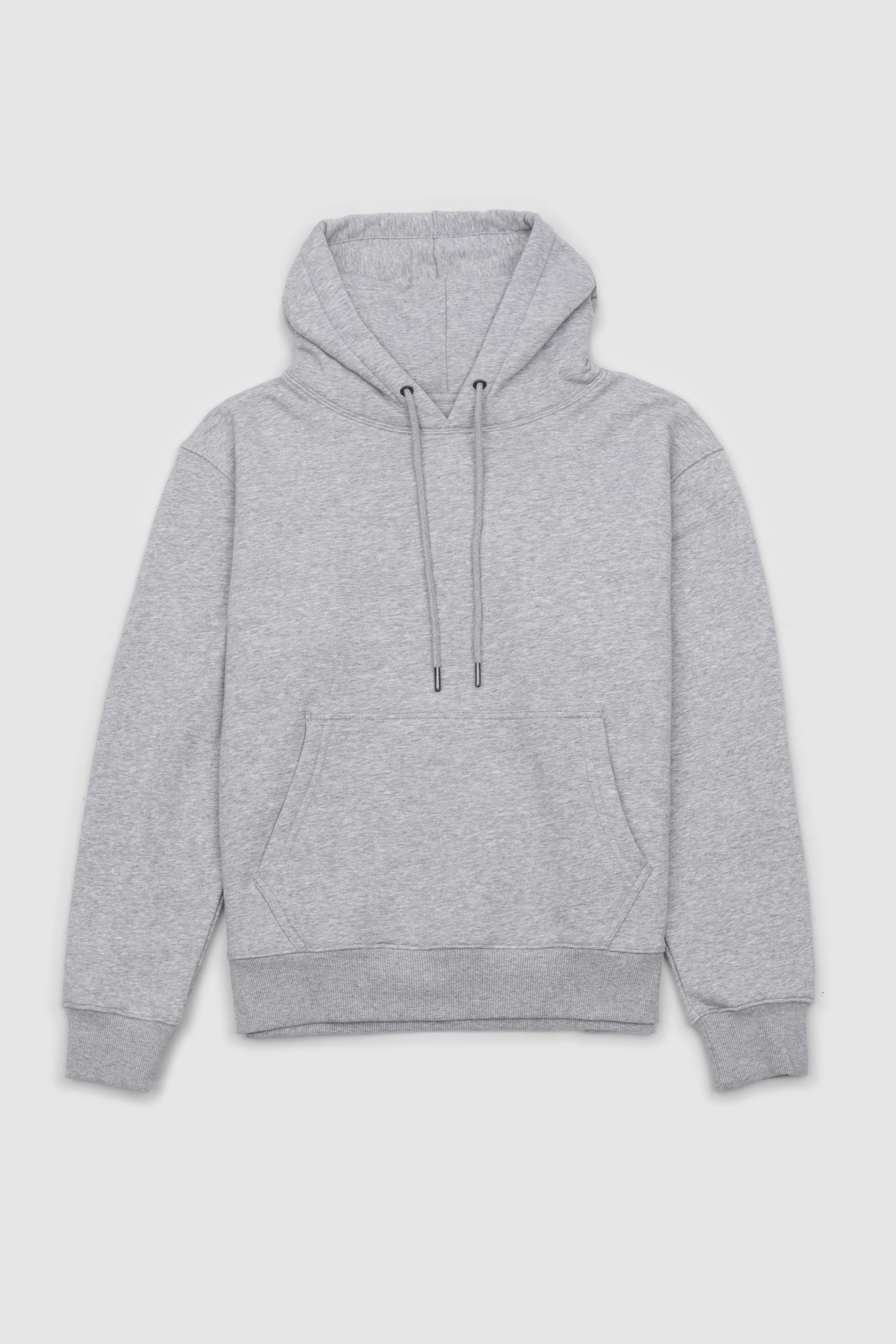 Unisex Fleece Drawstring Hoodie Grey Marle