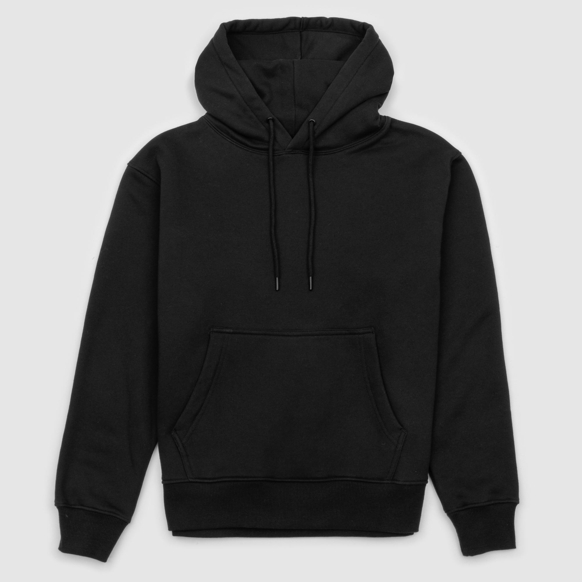 Unisex Fleece Drawstring Hoodie Black