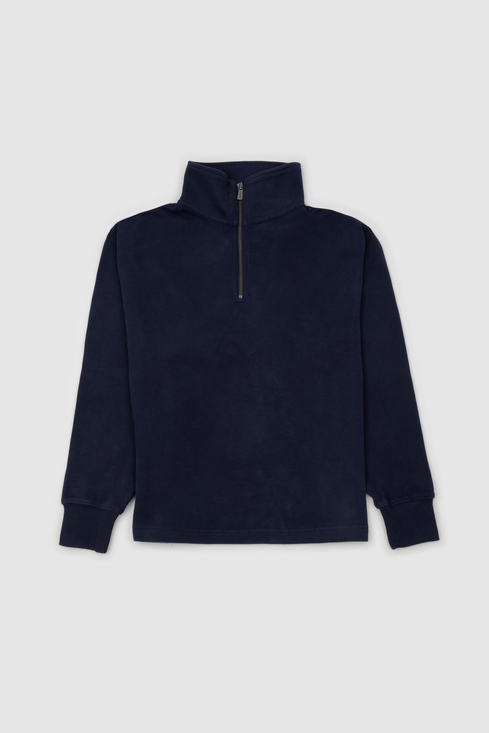 Mens Ribbed Quarter Zip Navy