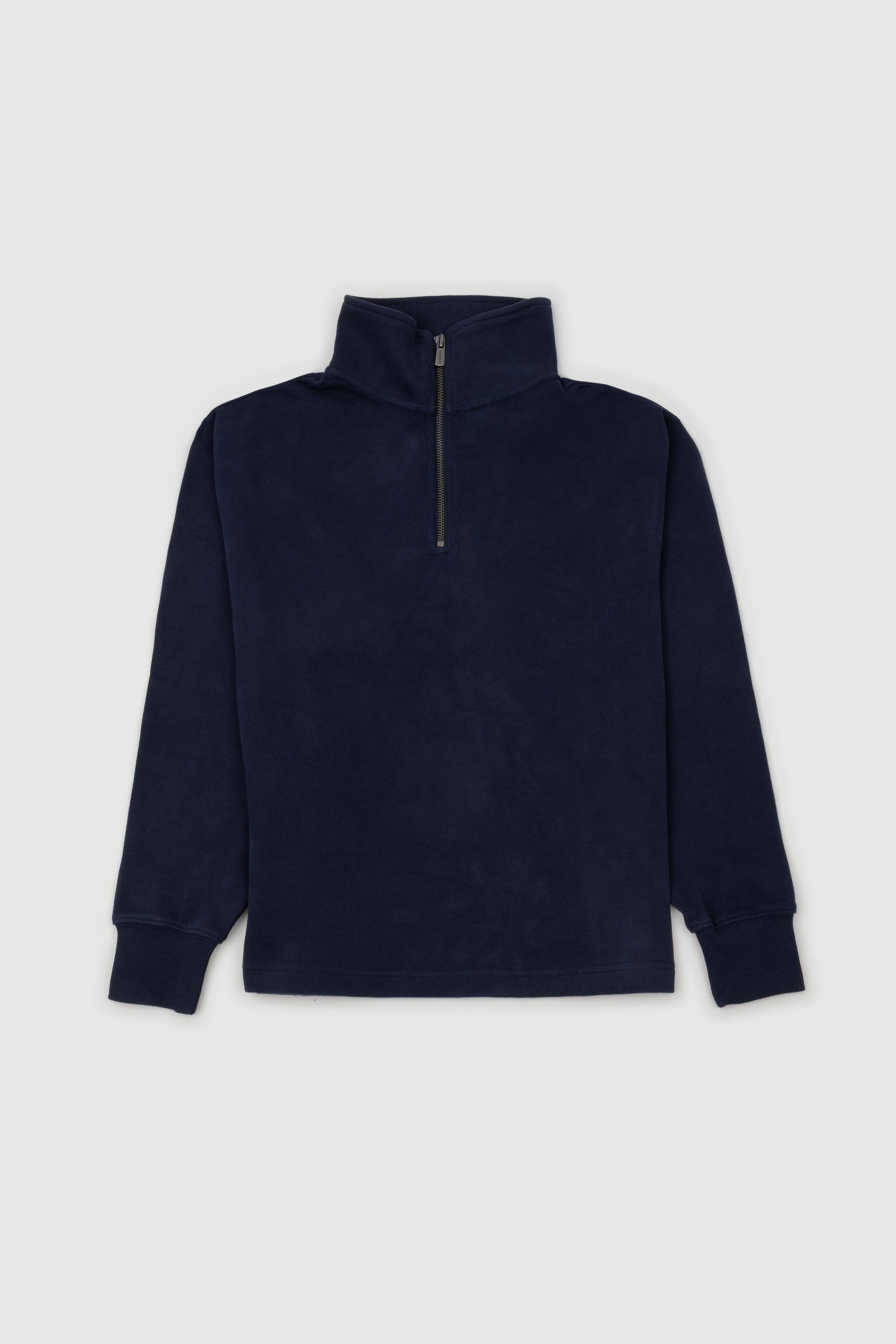 Mens Ribbed Quarter Zip Navy