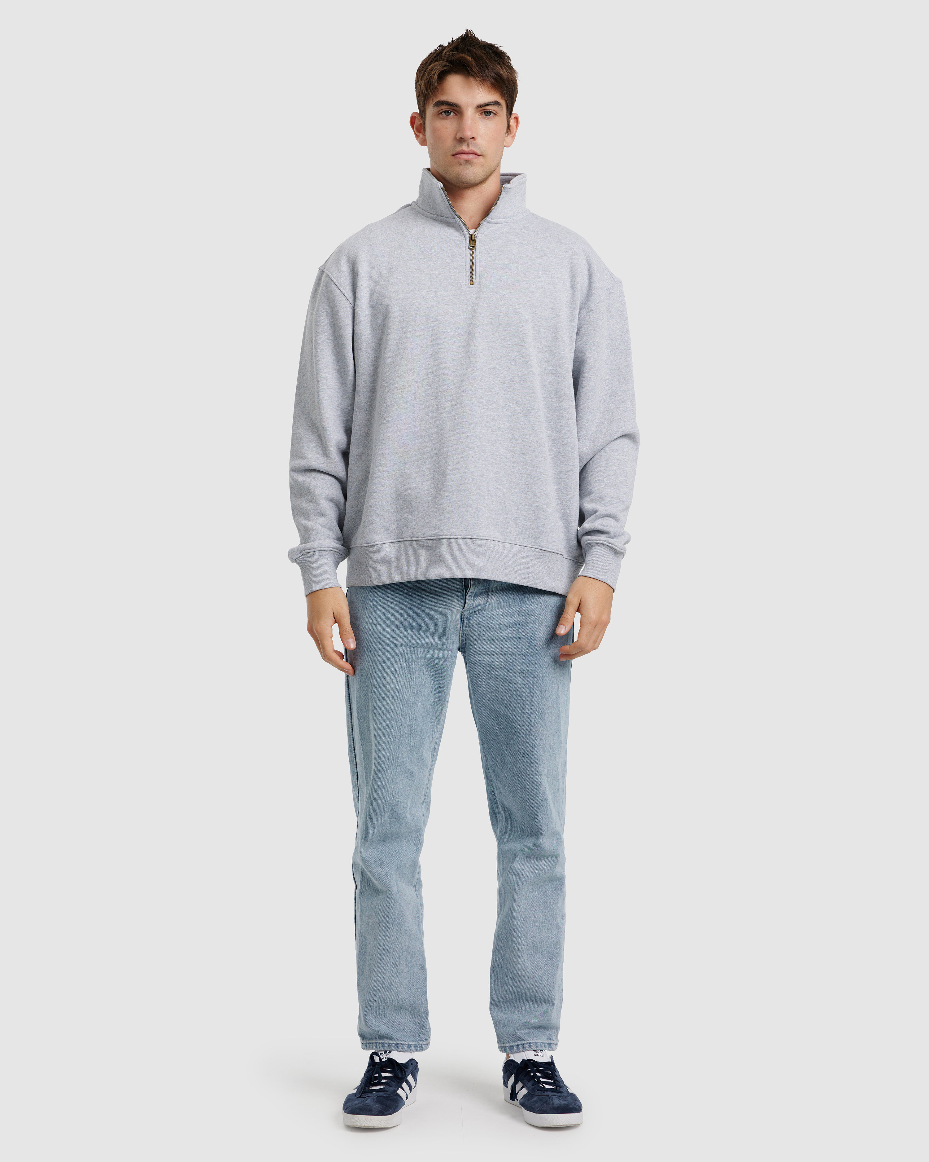 Gray half clearance zip pullover