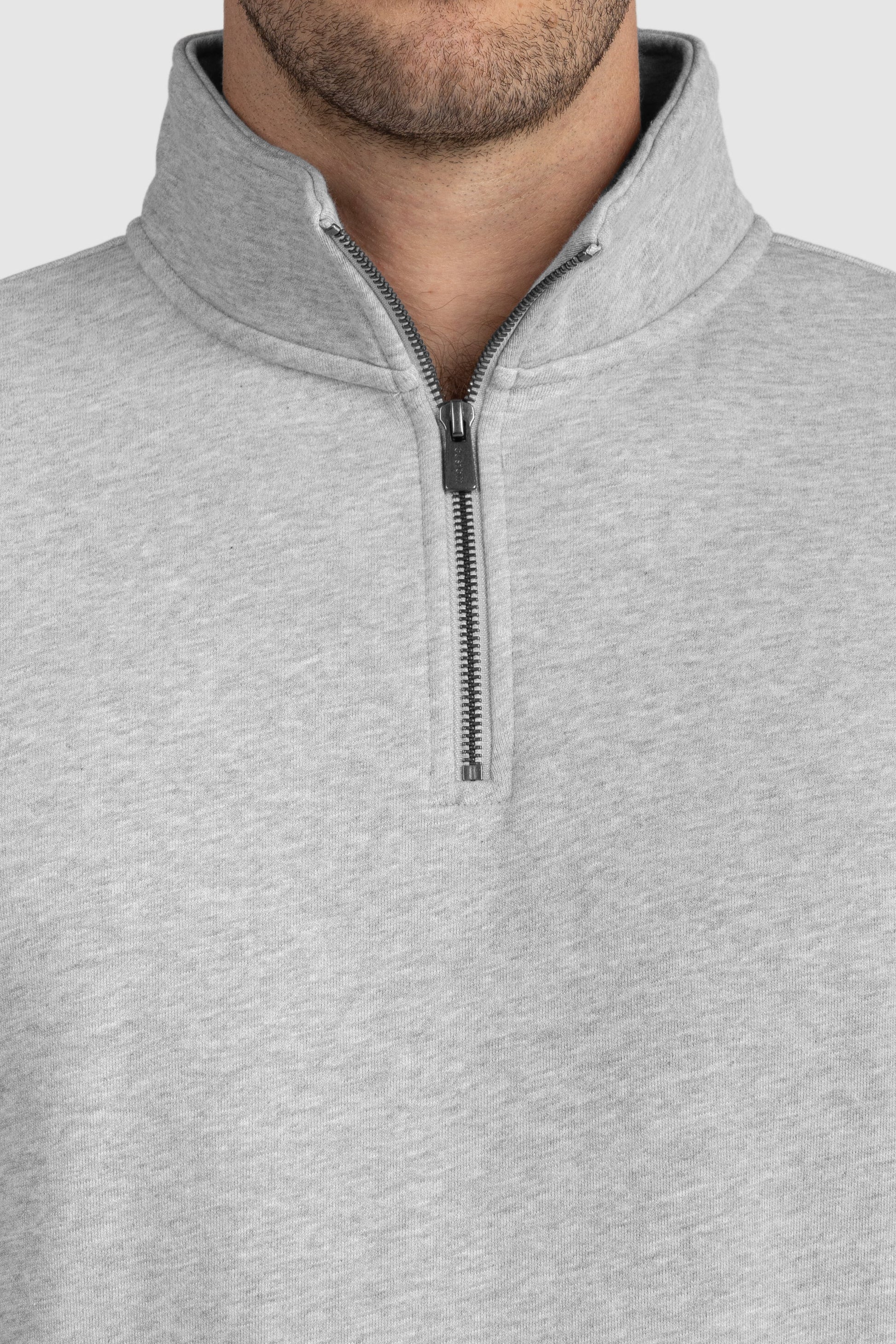 Mens Standard Quarter Zip Grey Marle