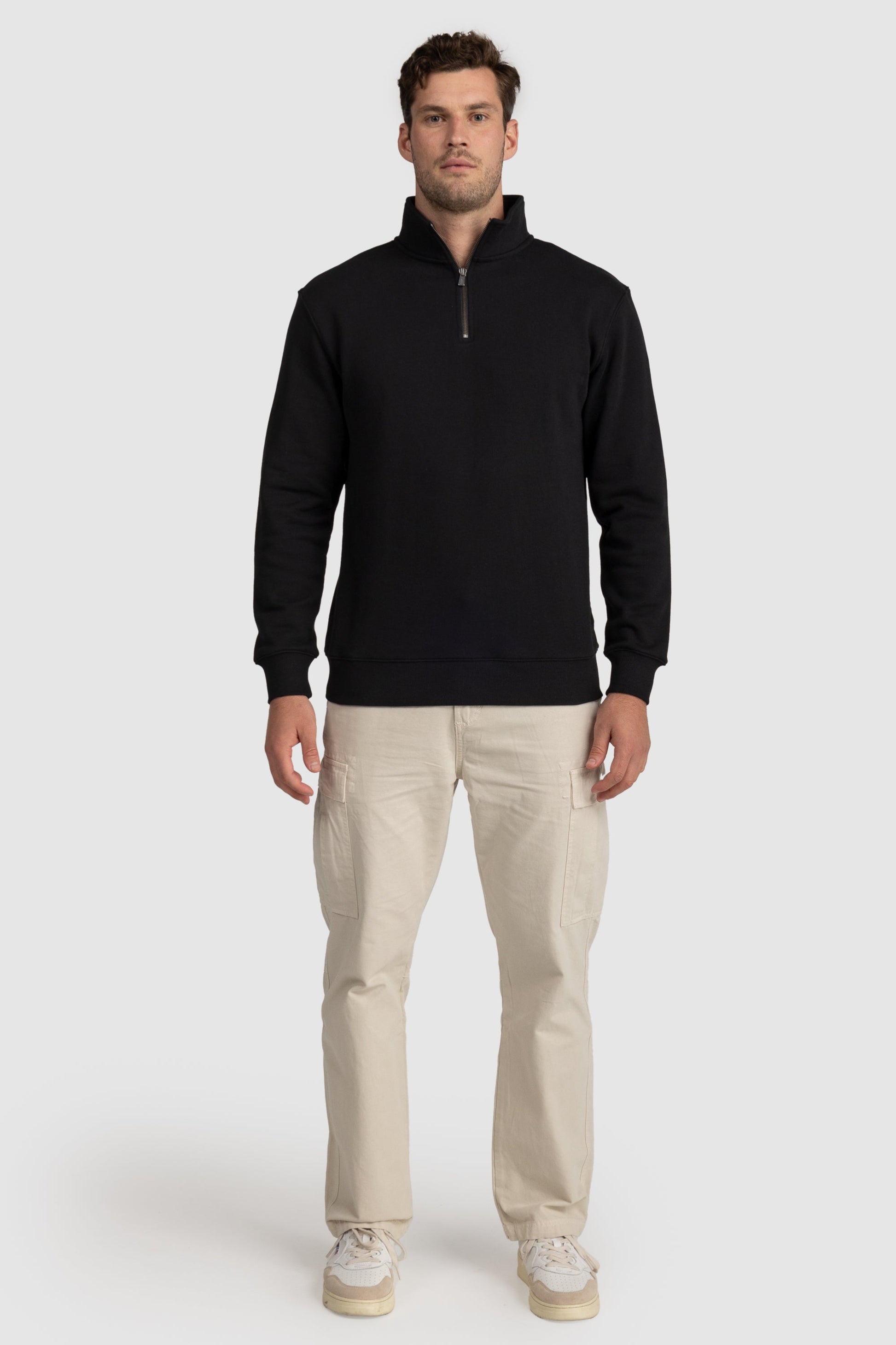 Mens Standard Quarter Zip Black