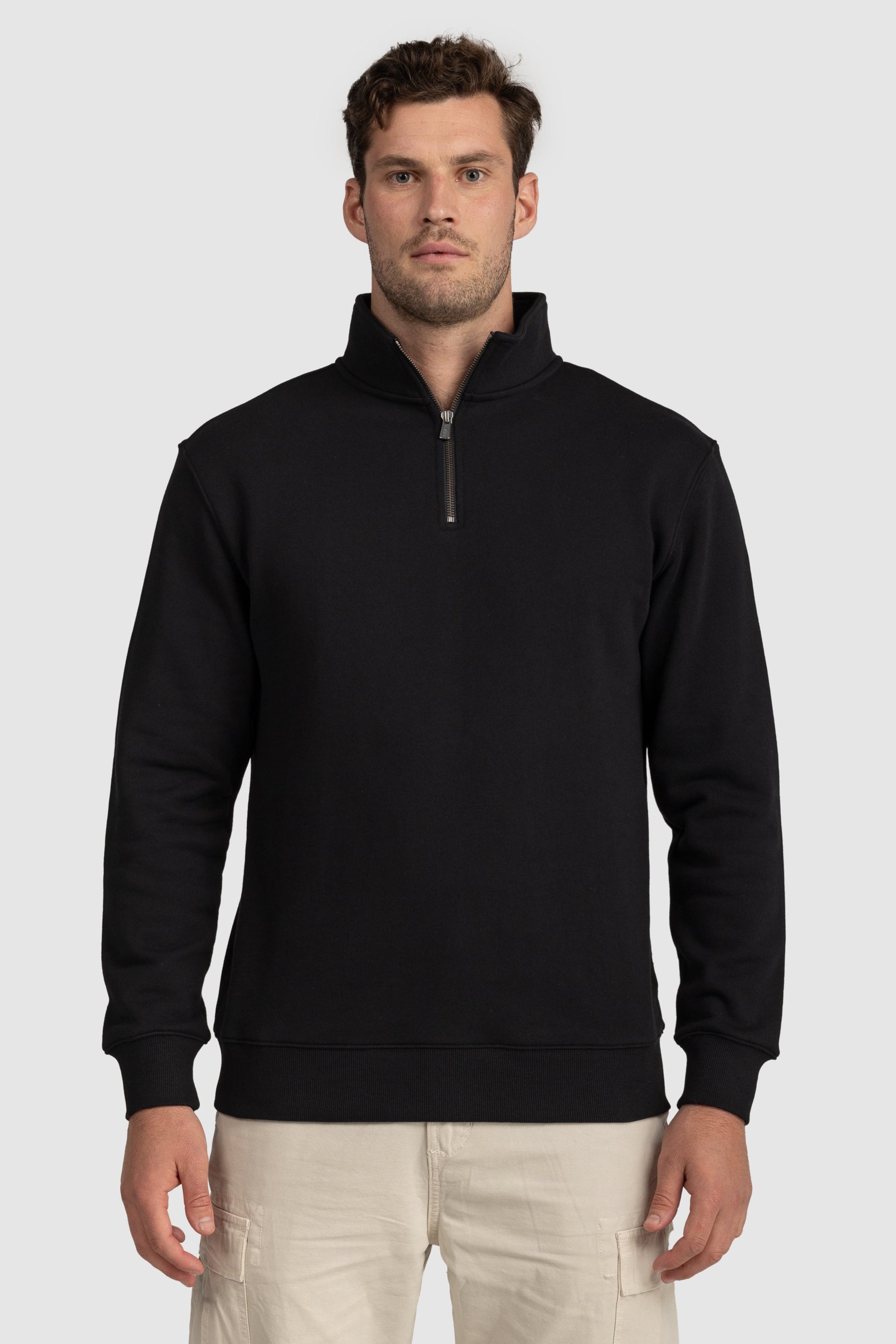 Mens Standard Quarter Zip Black