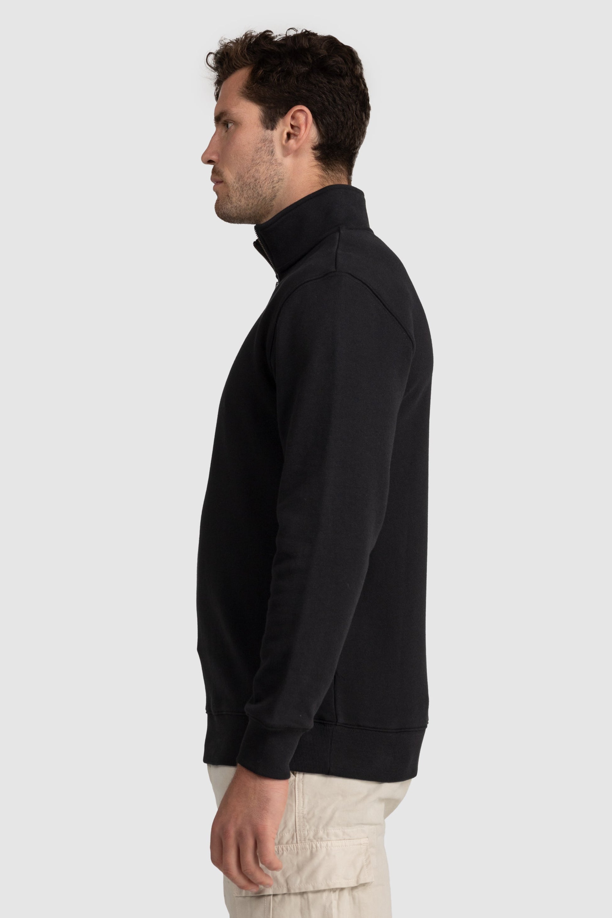 Mens Standard Quarter Zip Black