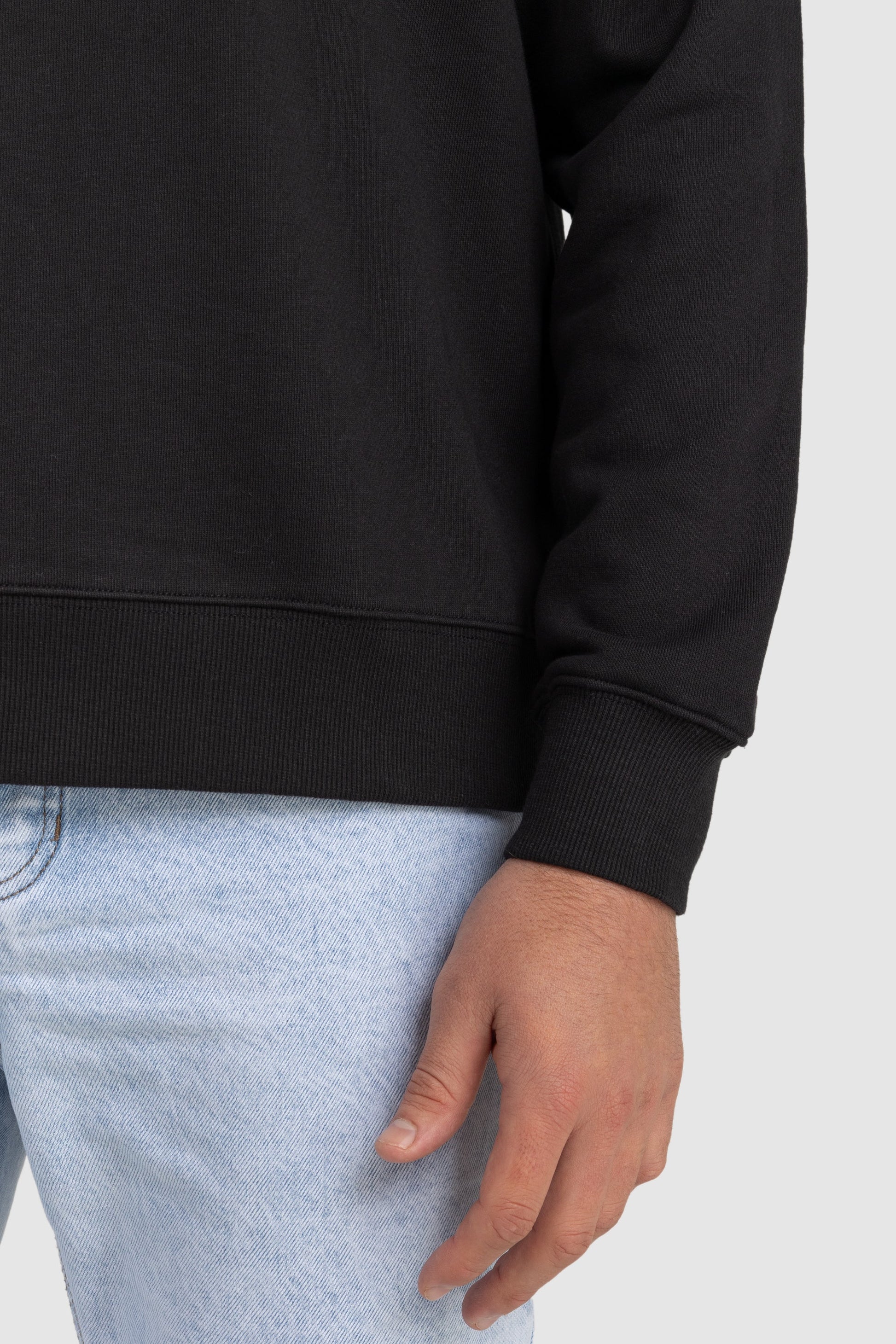 Unisex French Terry Crew Neck Jumper Black