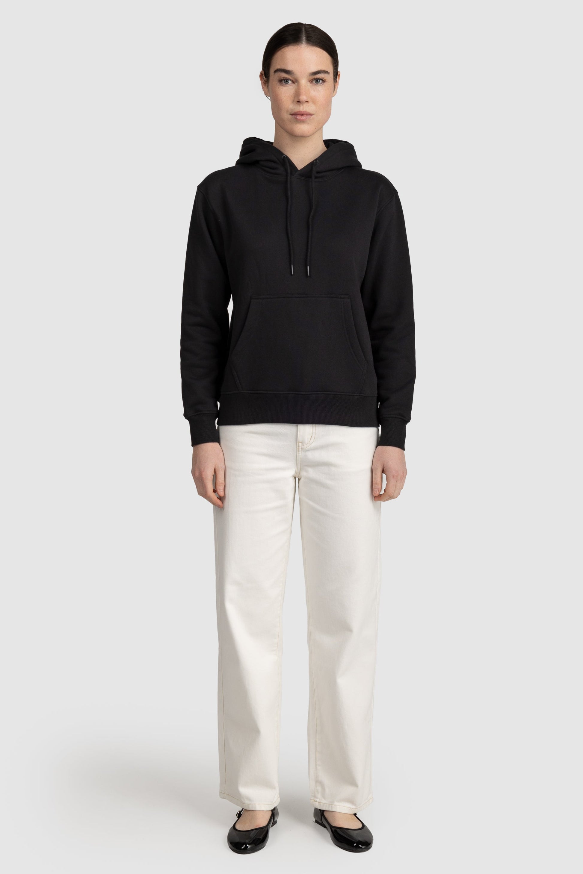 Unisex Fleece Drawstring Hoodie Black