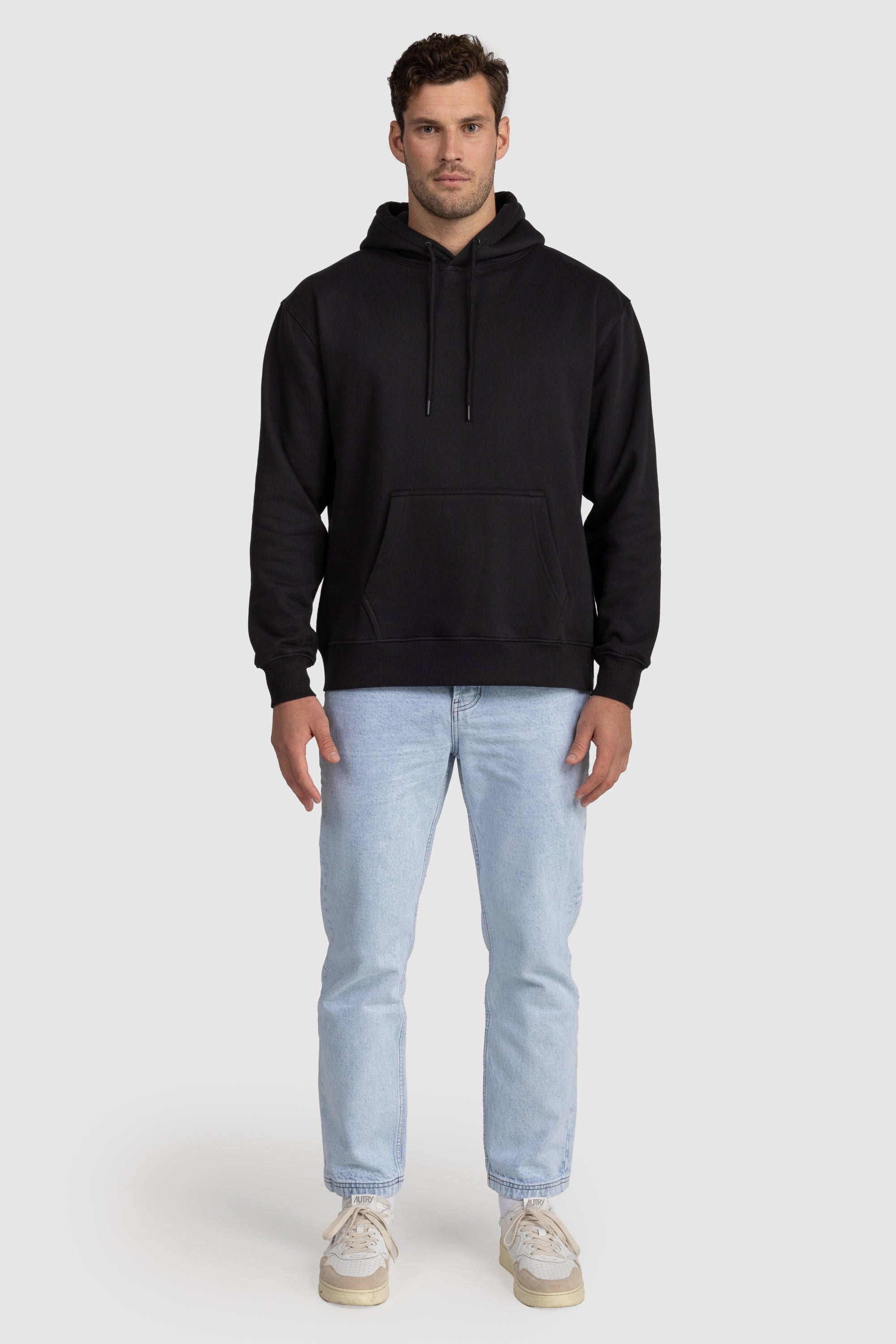 Unisex Fleece Drawstring Hoodie Black