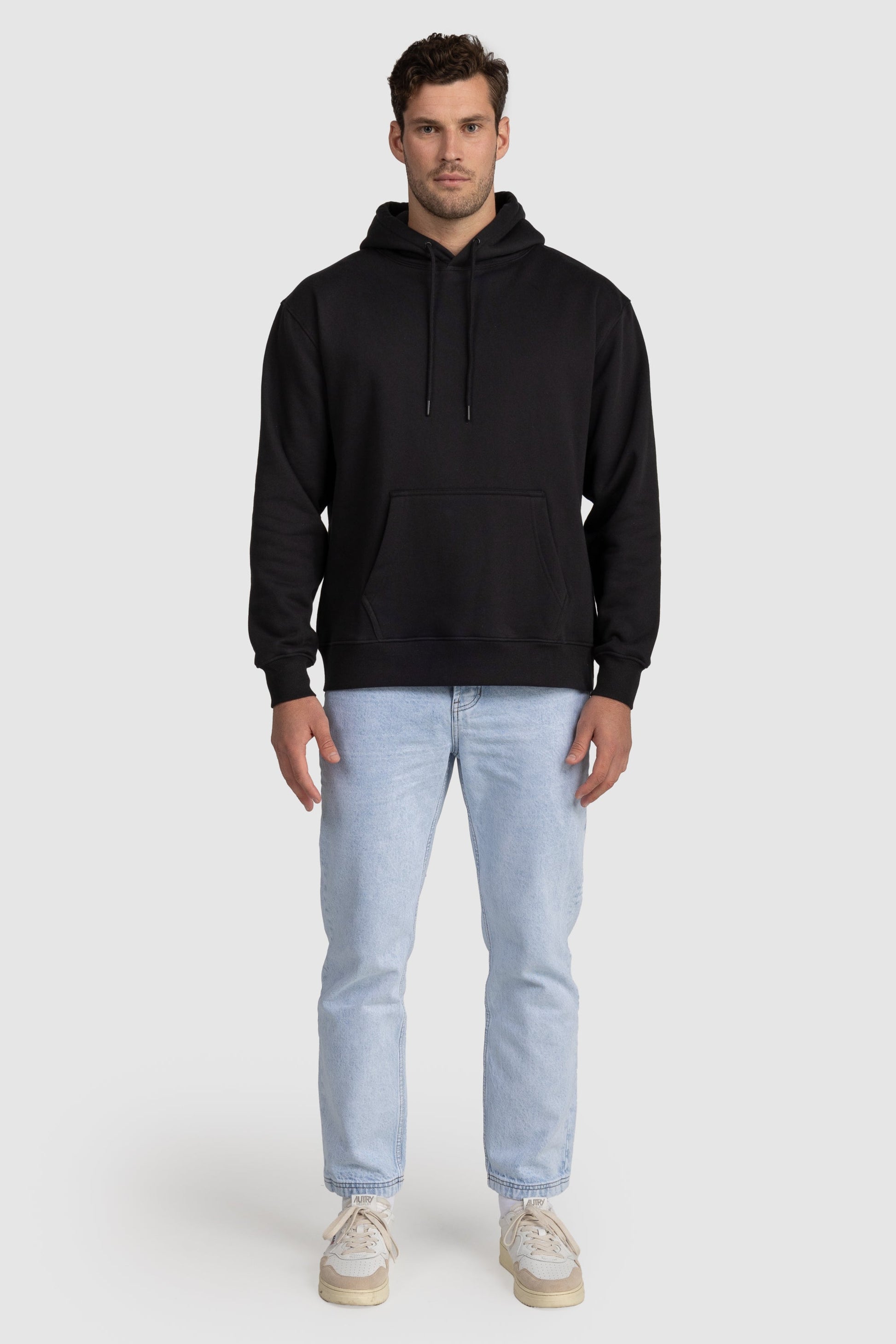 Unisex Fleece Drawstring Hoodie Black