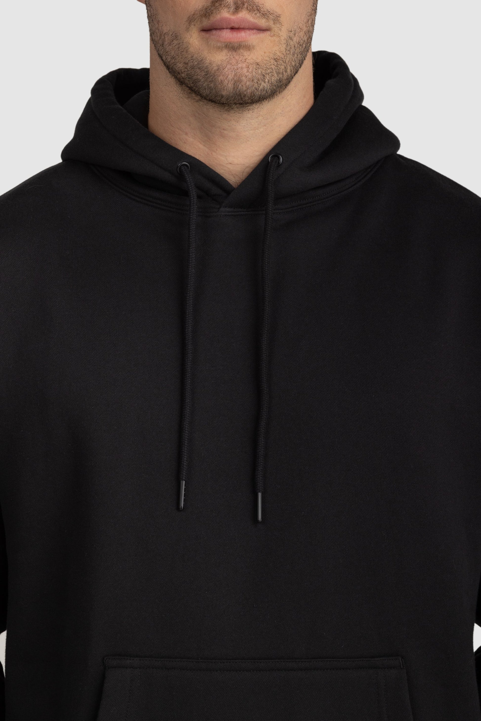 Unisex Fleece Drawstring Hoodie Black