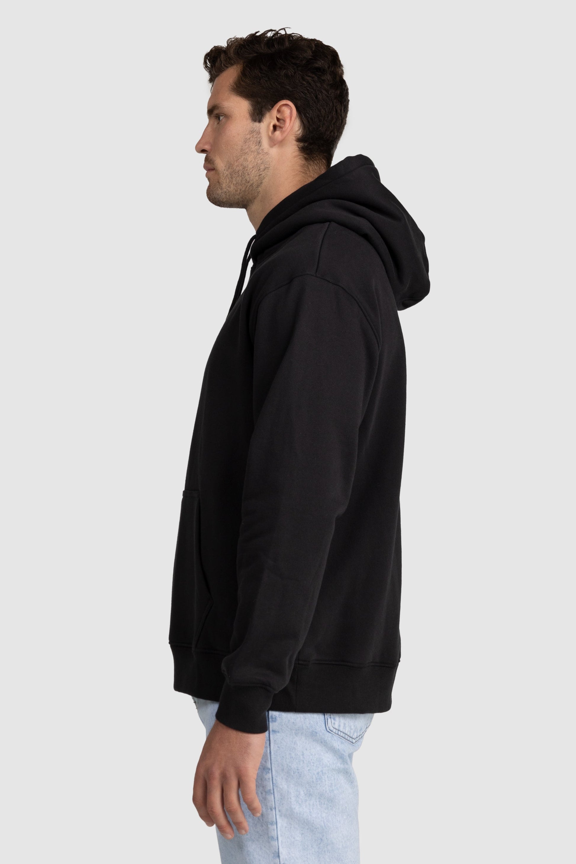 Unisex Fleece Drawstring Hoodie Black