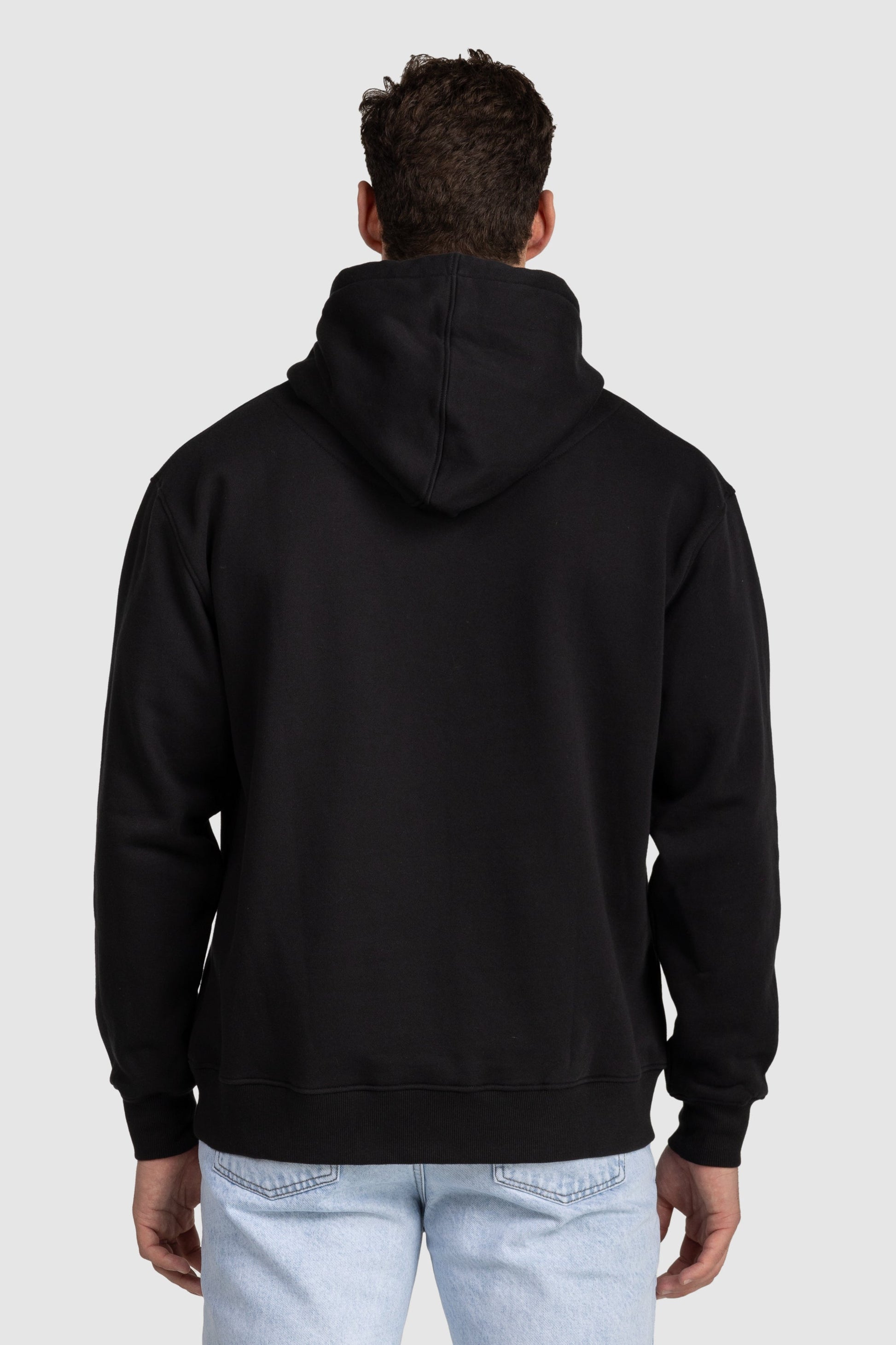 Unisex Fleece Drawstring Hoodie Black