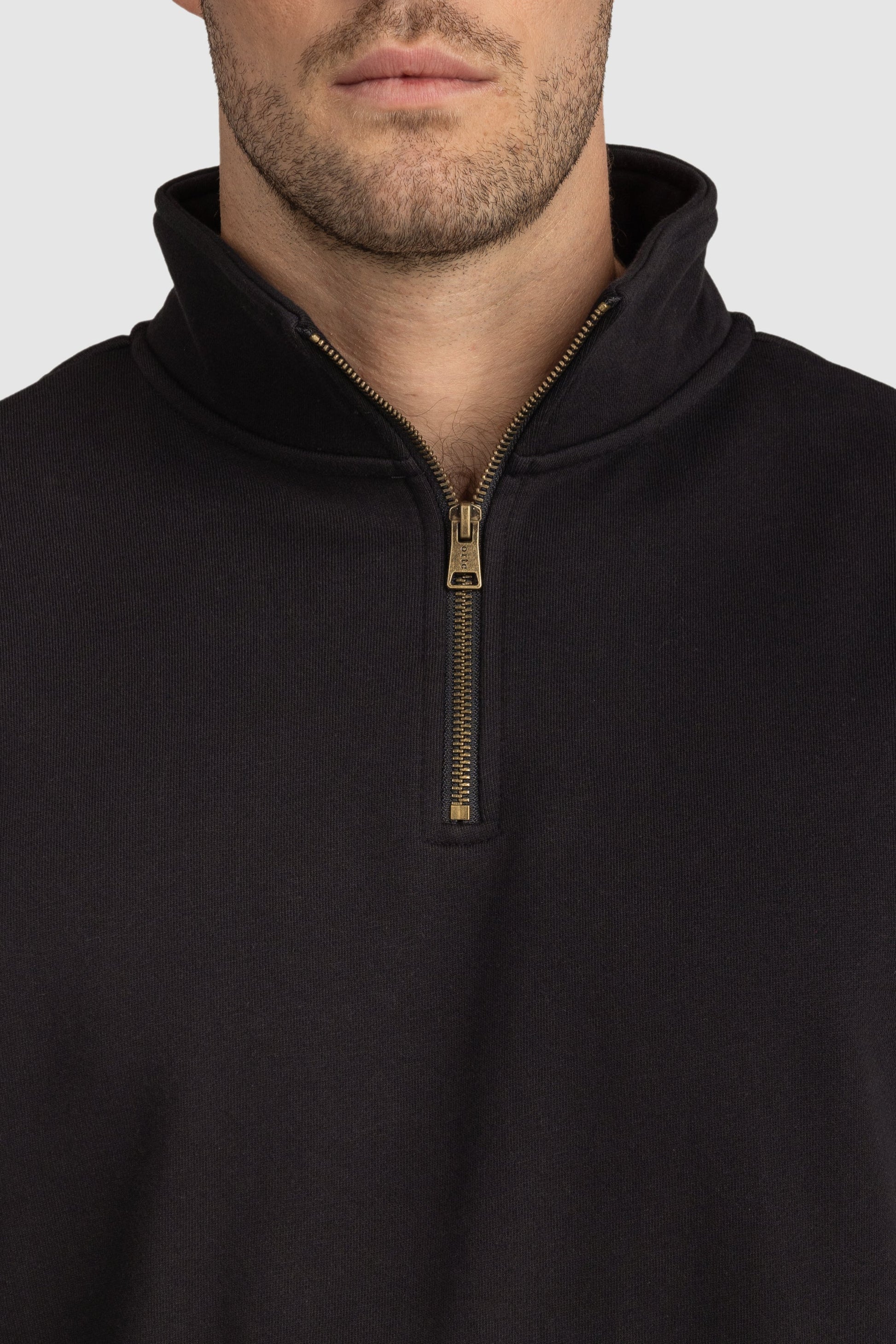 Unisex Quarter Zip Jumper Black