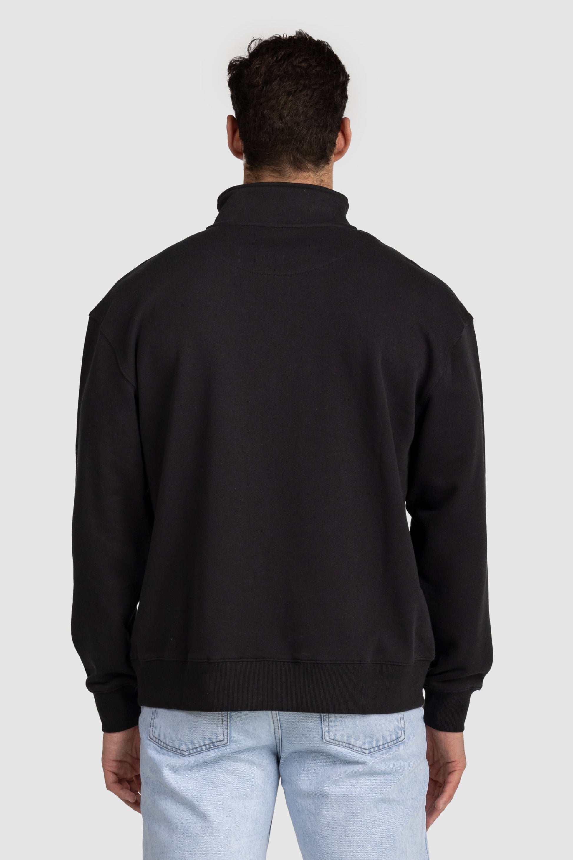 Unisex Quarter Zip Jumper Black