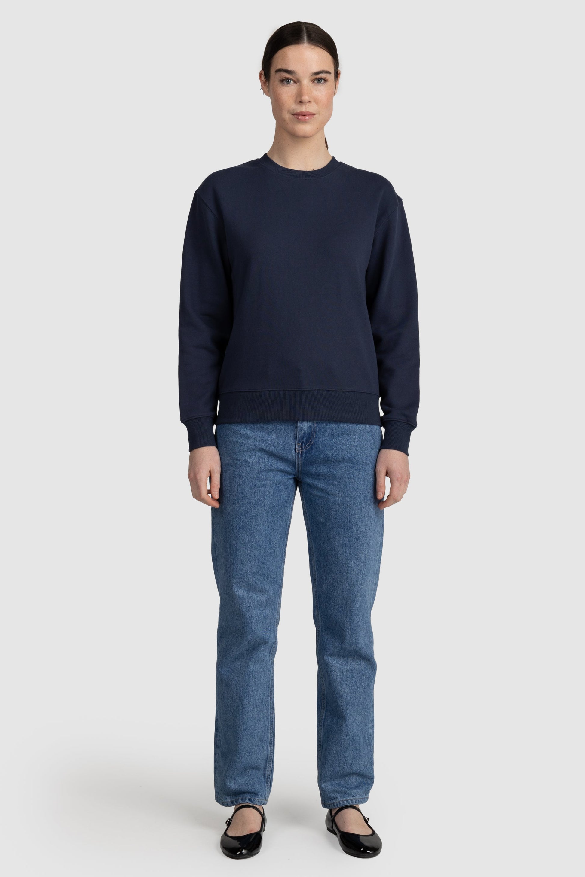 Unisex French Terry Crew Neck Jumper Navy