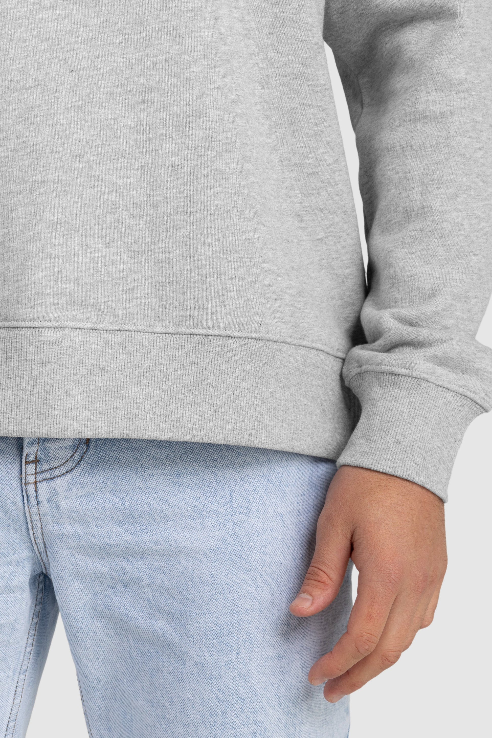 Unisex French Terry Crew Neck Jumper Grey Marle