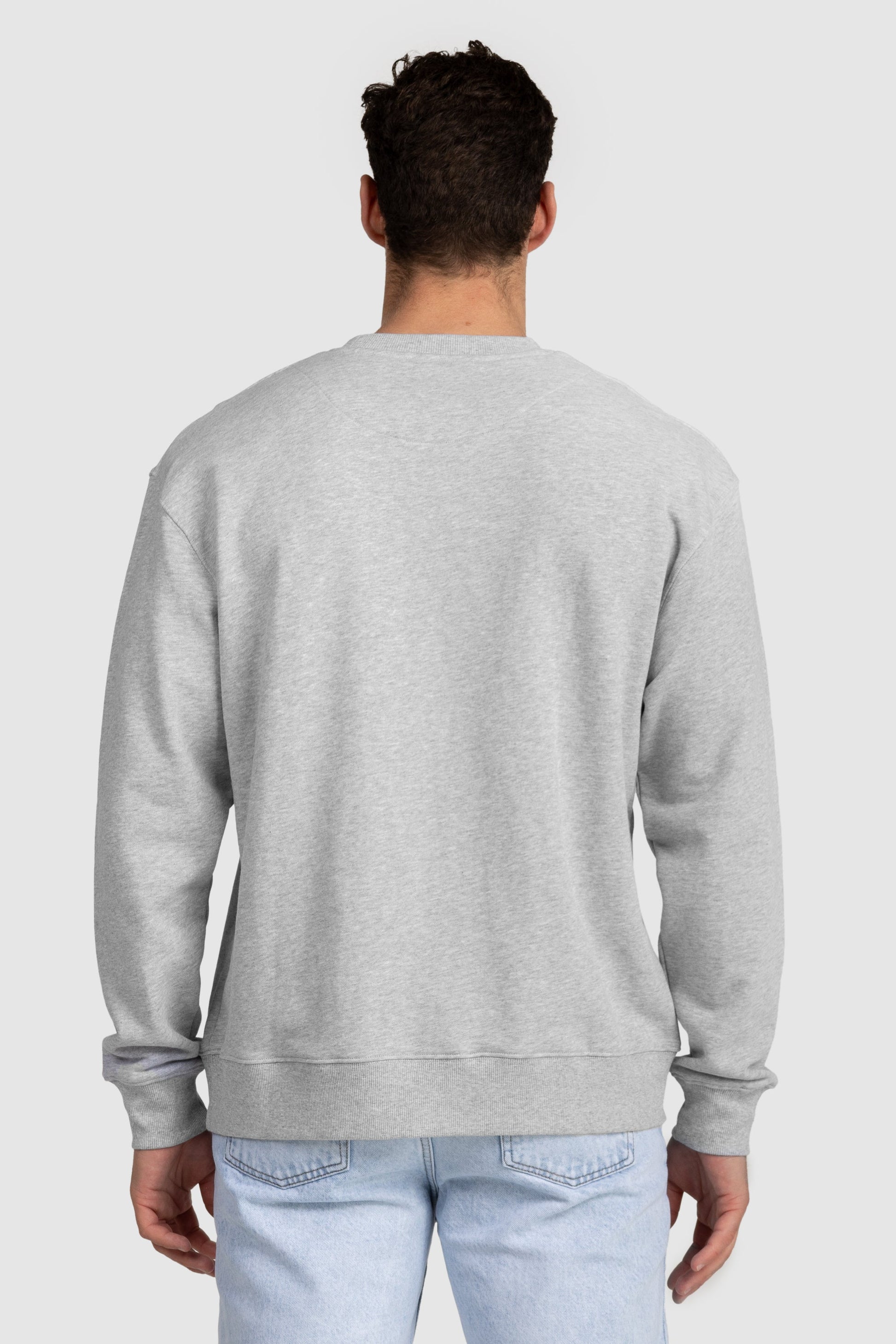 Unisex French Terry Crew Neck Jumper Grey Marle