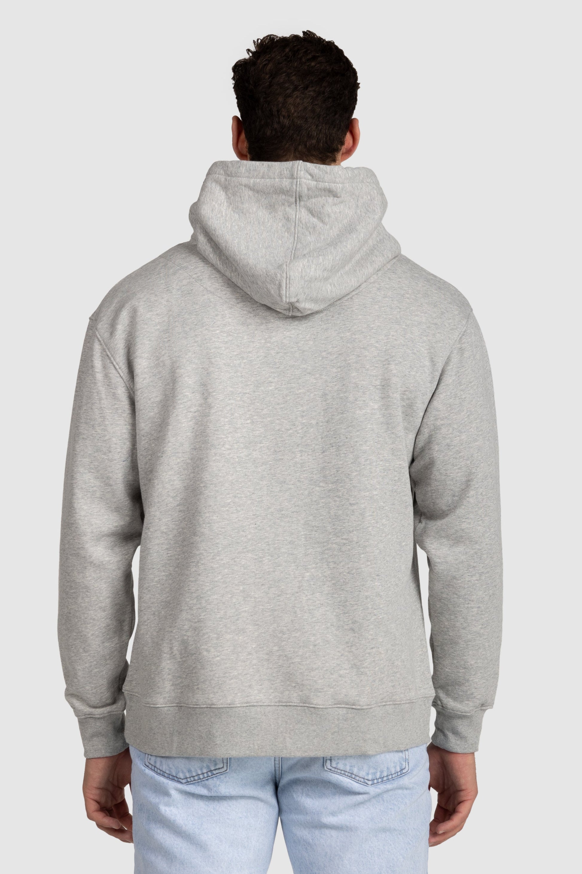 Unisex Fleece Drawstring Hoodie Grey Marle