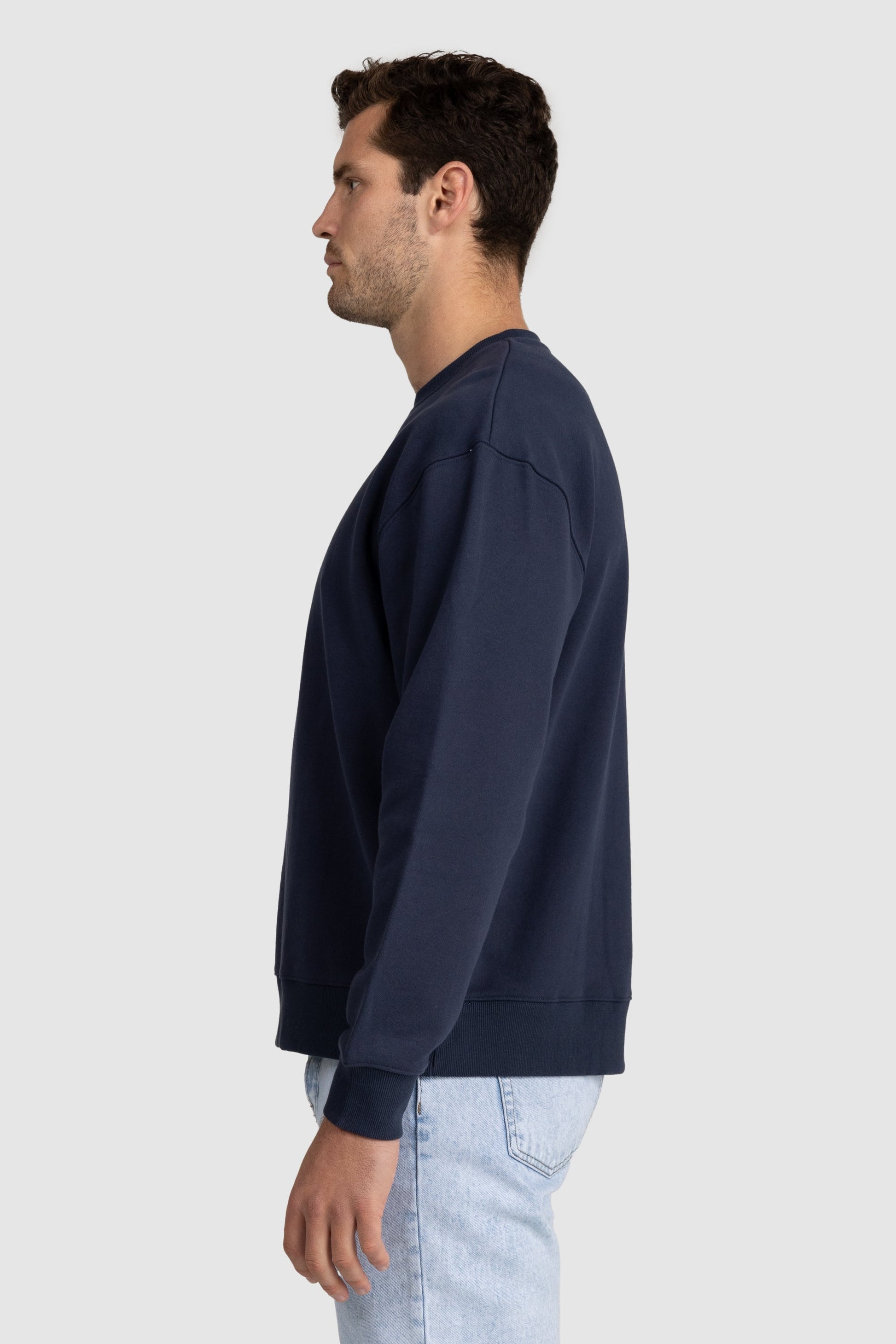 Unisex French Terry Crew Neck Jumper Navy