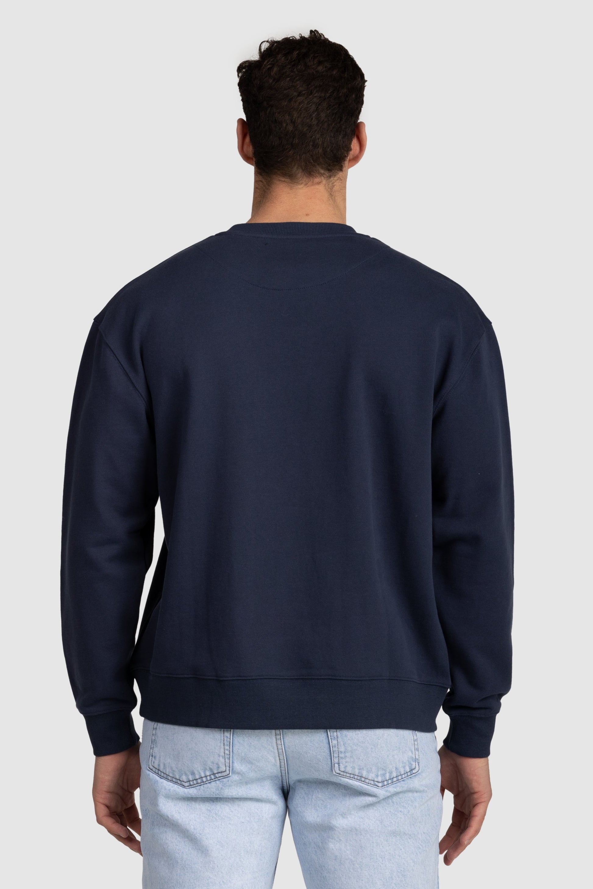 Unisex French Terry Crew Neck Jumper Navy