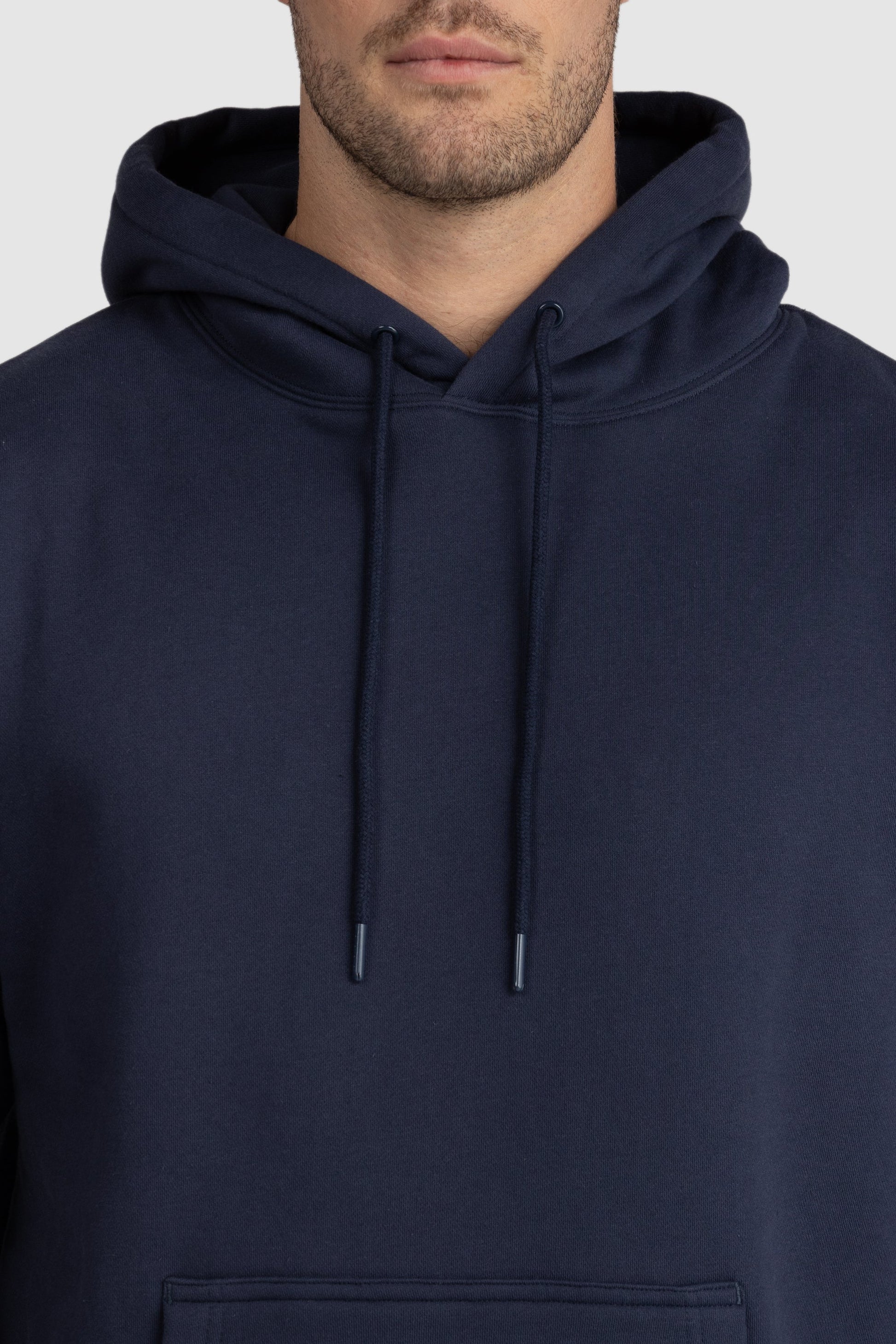Unisex Fleece Drawstring Hoodie Navy