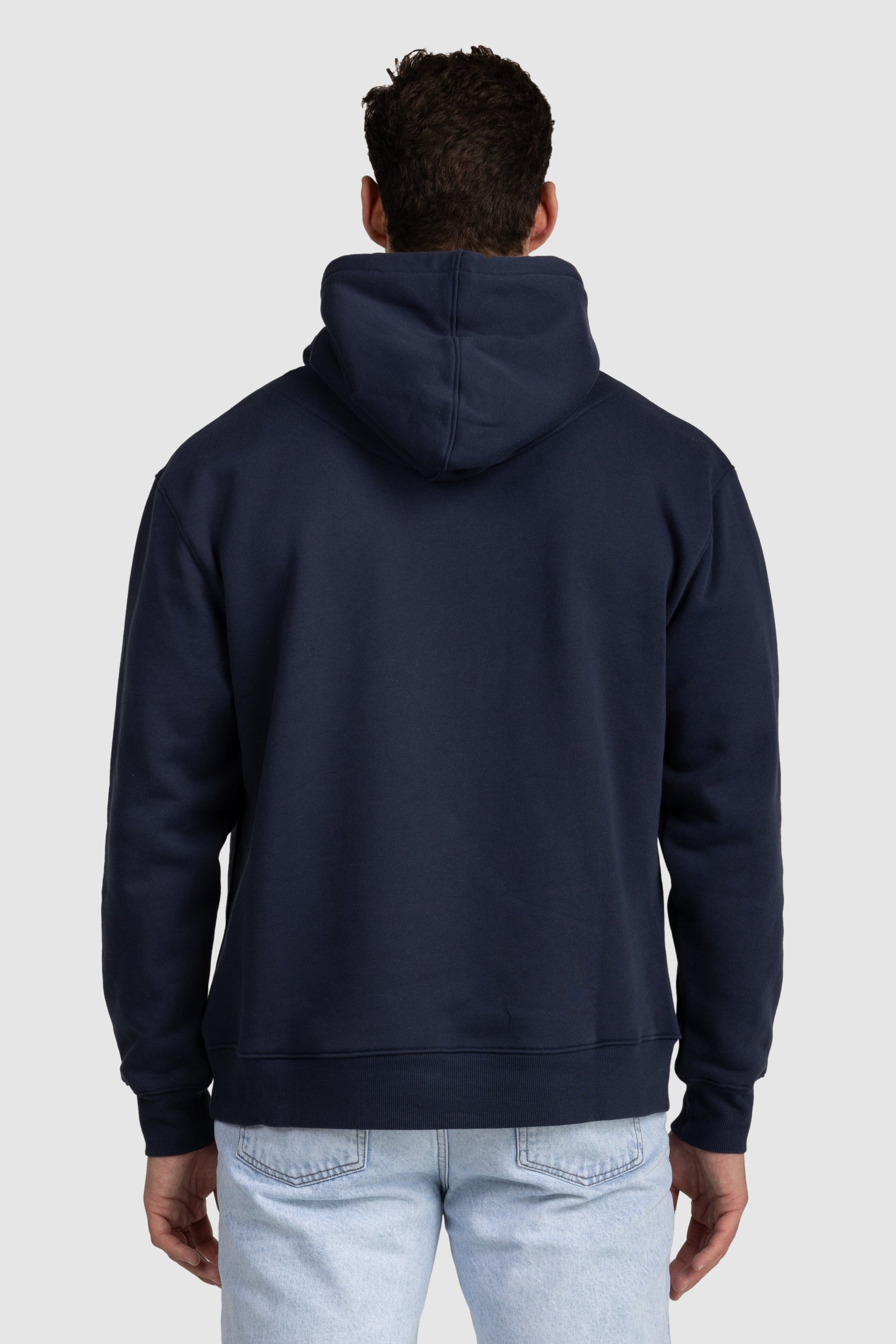 Unisex Fleece Drawstring Hoodie Navy