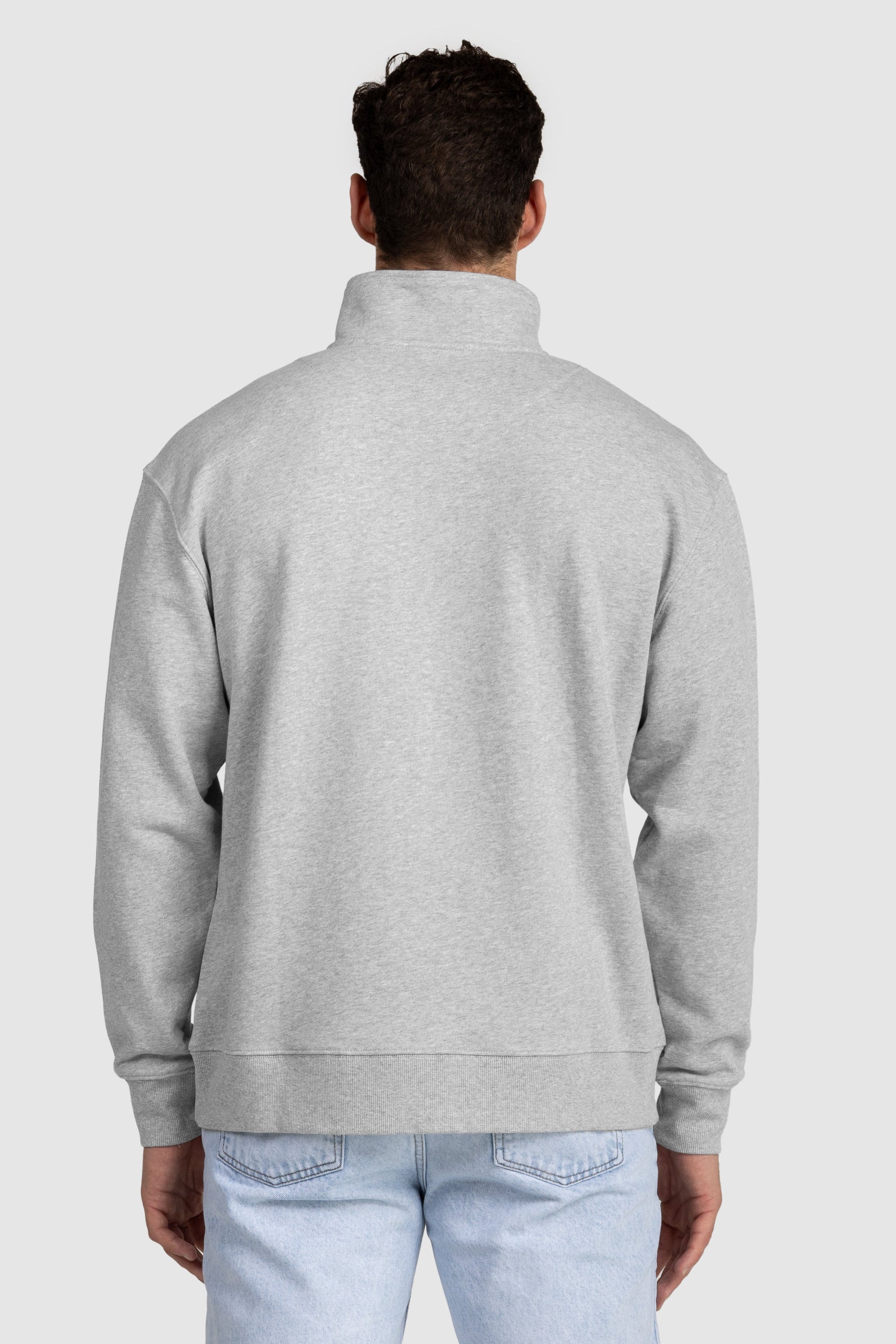 Unisex Quarter Zip Jumper Grey Marle