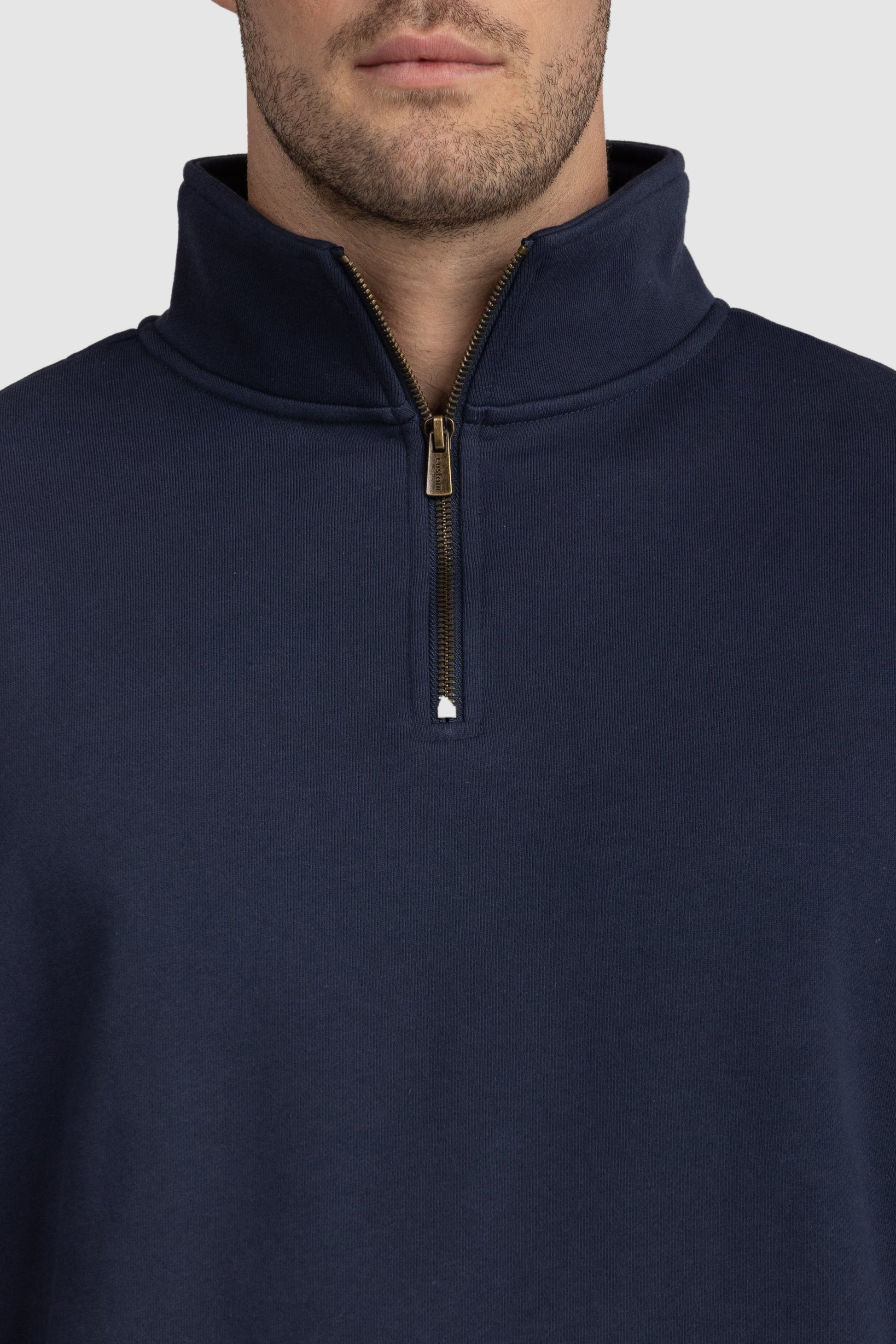 Unisex Quarter Zip Jumper Navy