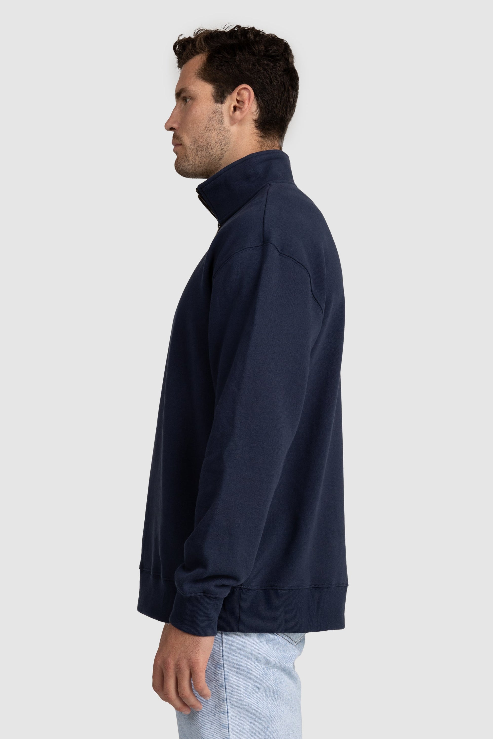 Unisex Quarter Zip Jumper Navy