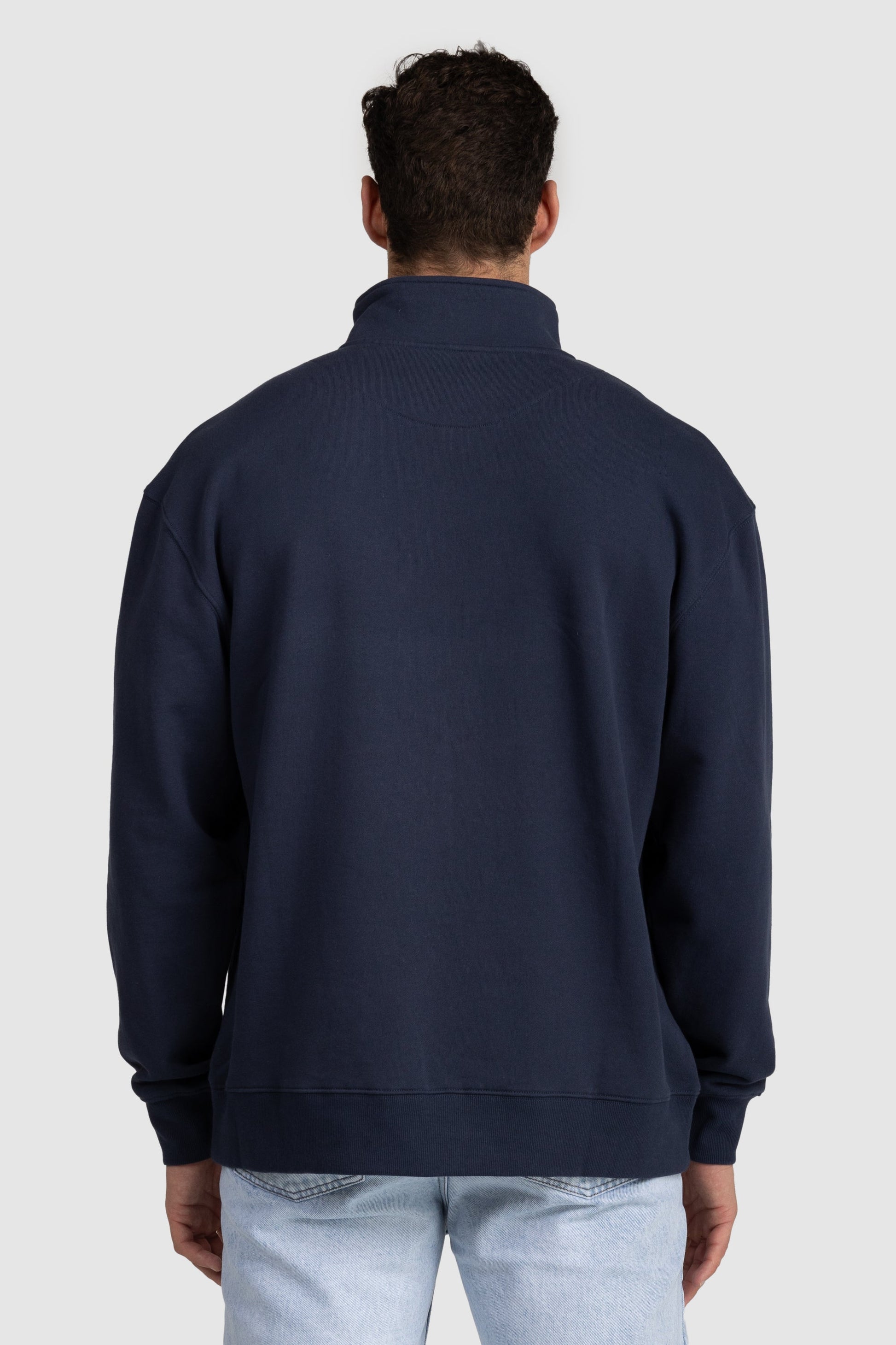 Unisex Quarter Zip Jumper Navy