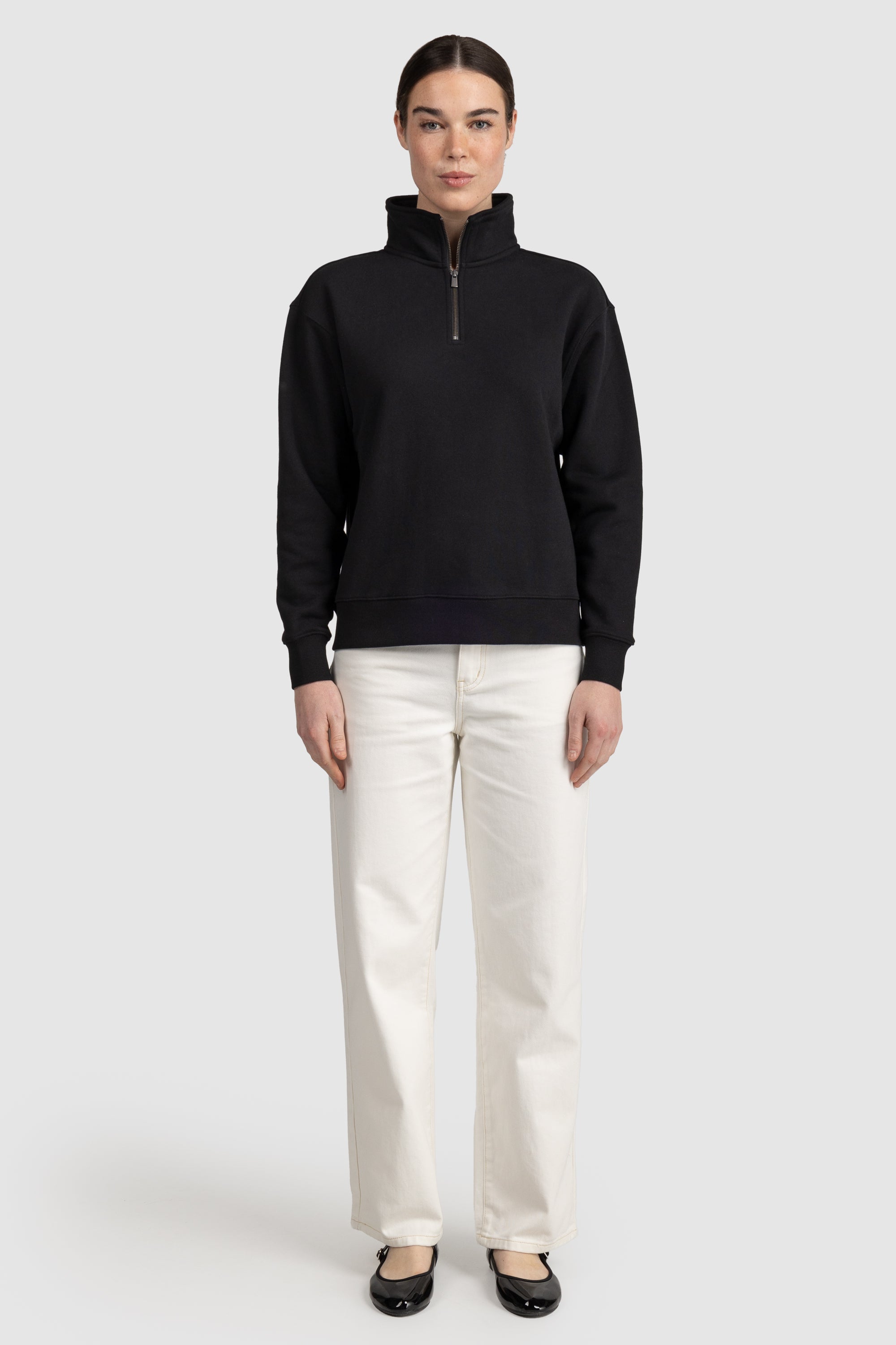 Womens Standard Quarter Zip Black