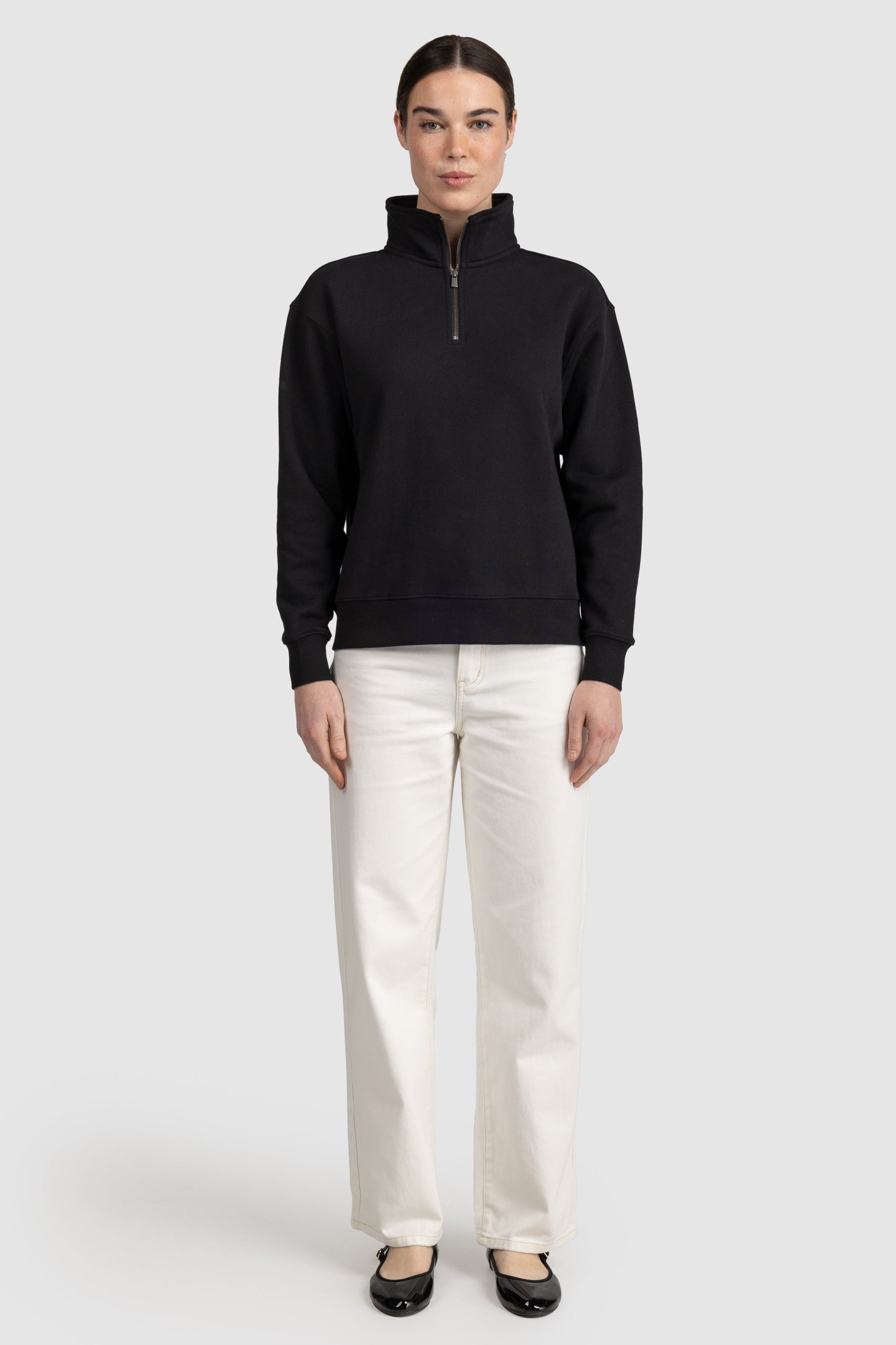 Womens Standard Quarter Zip Black