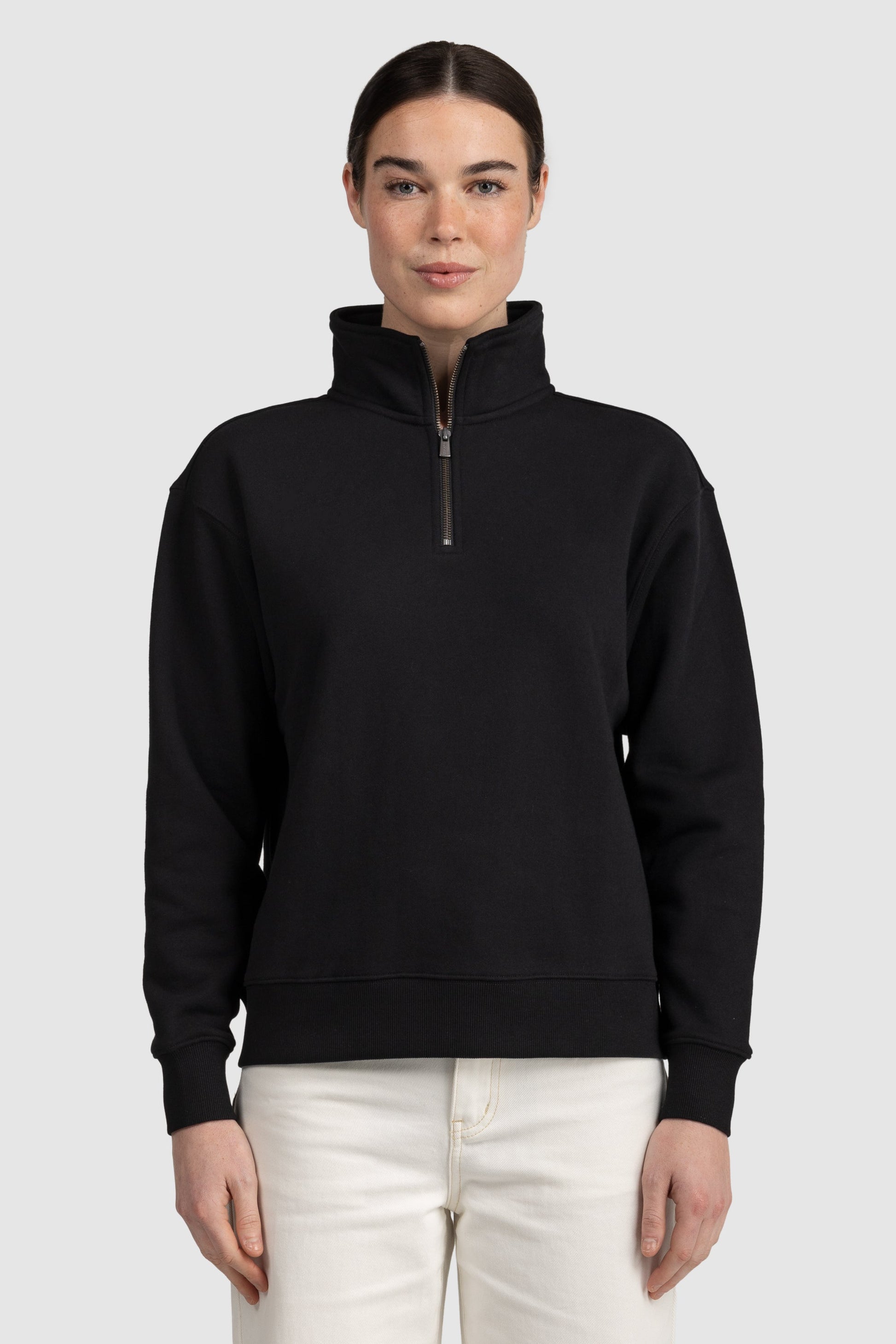 Womens Standard Quarter Zip Black