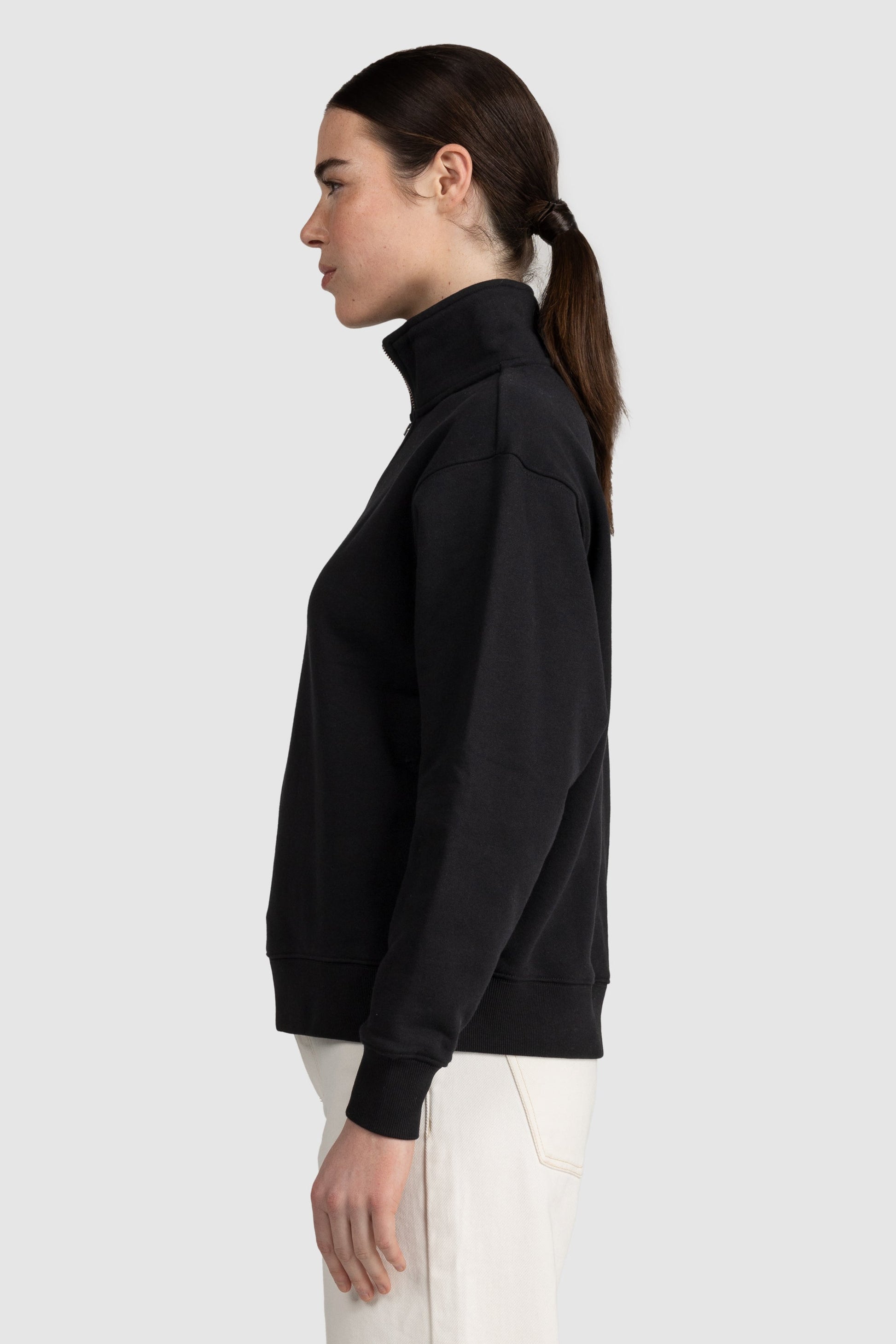 Womens Standard Quarter Zip Black