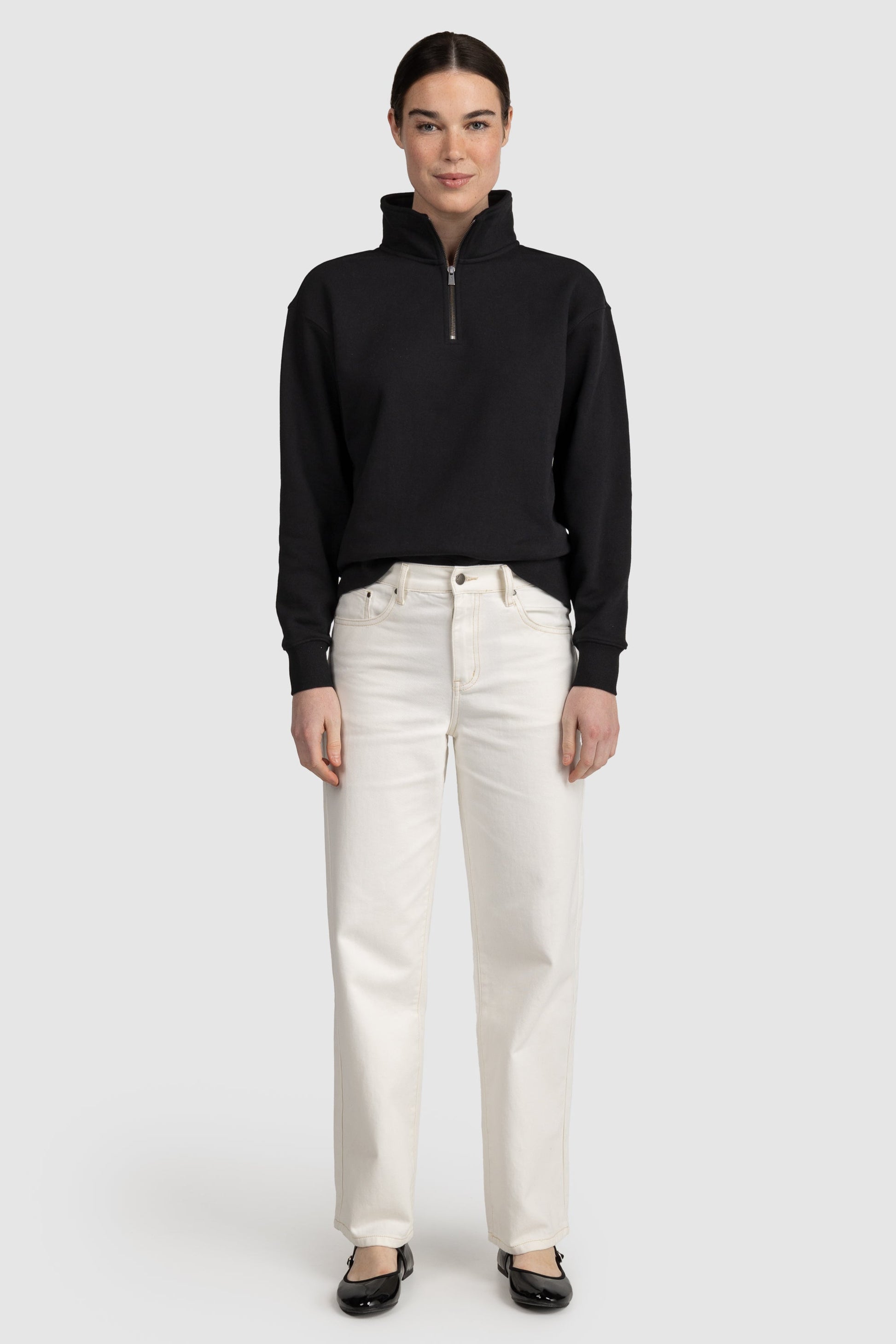 Womens Standard Quarter Zip Black