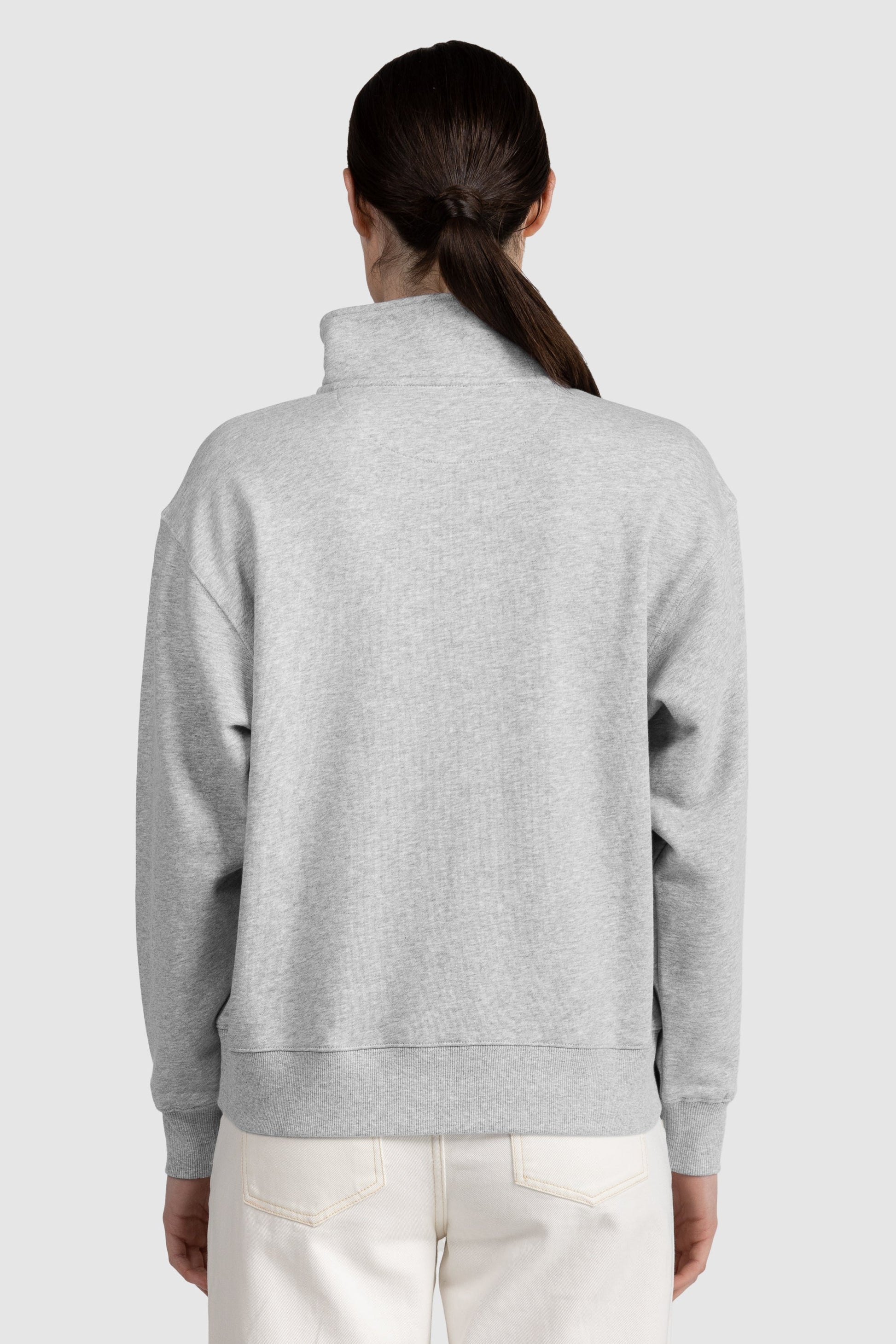Womens Standard Quarter Zip Grey Marle