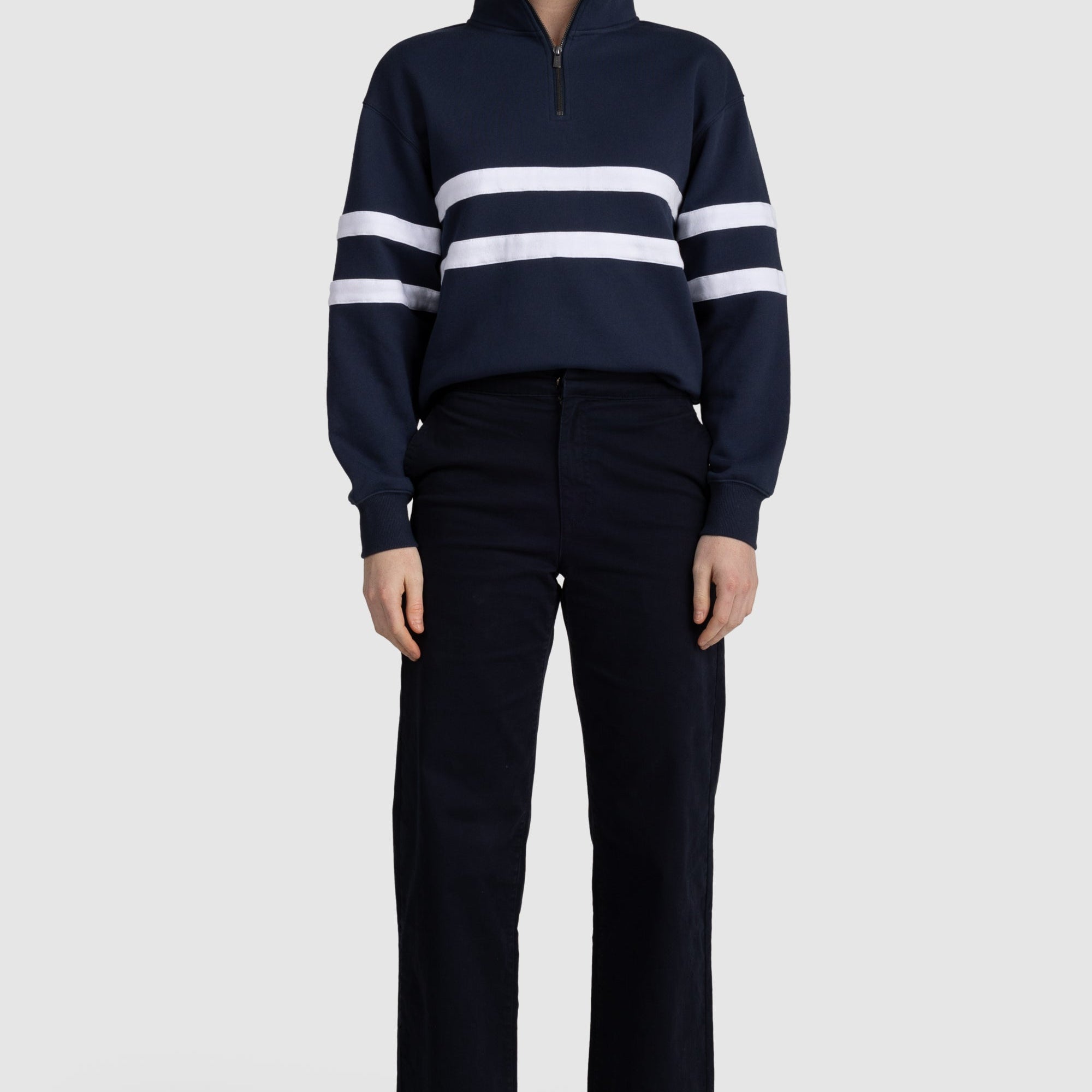 Womens Stripe Quarter Zip