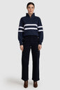 Womens Stripe Quarter Zip