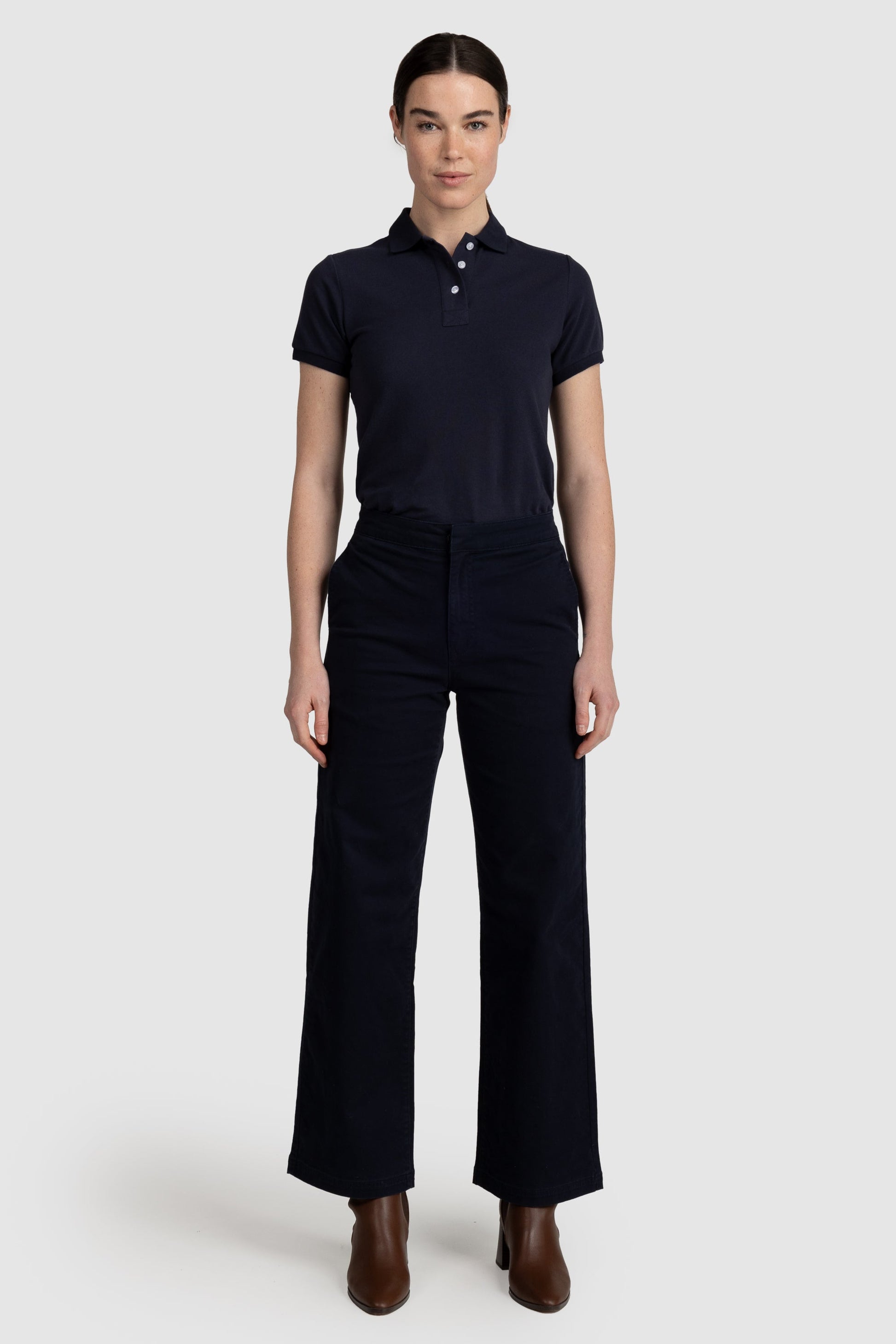 Womens Standard Polo Shirt Navy