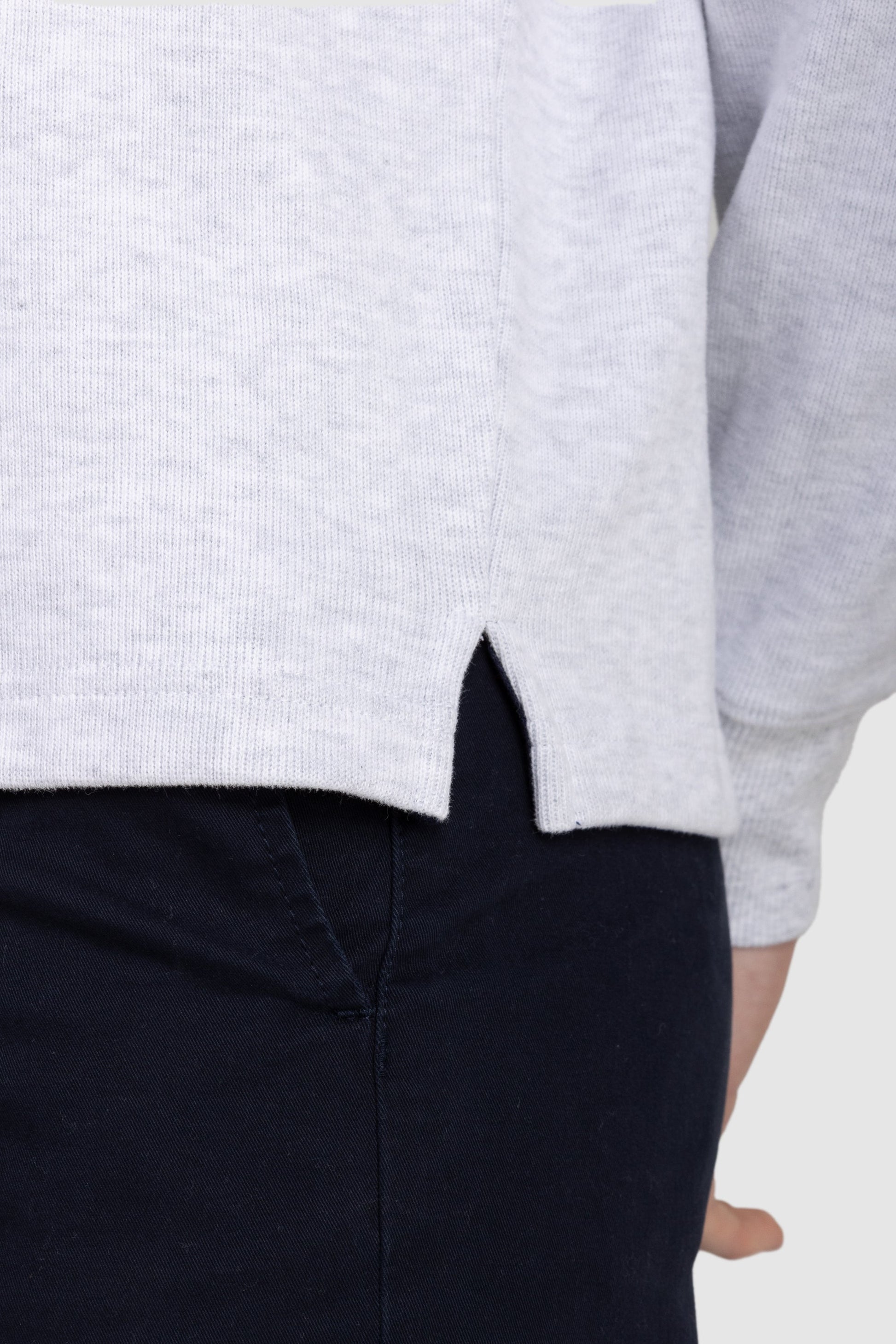 Womens Ribbed Quarter Zip White Marle